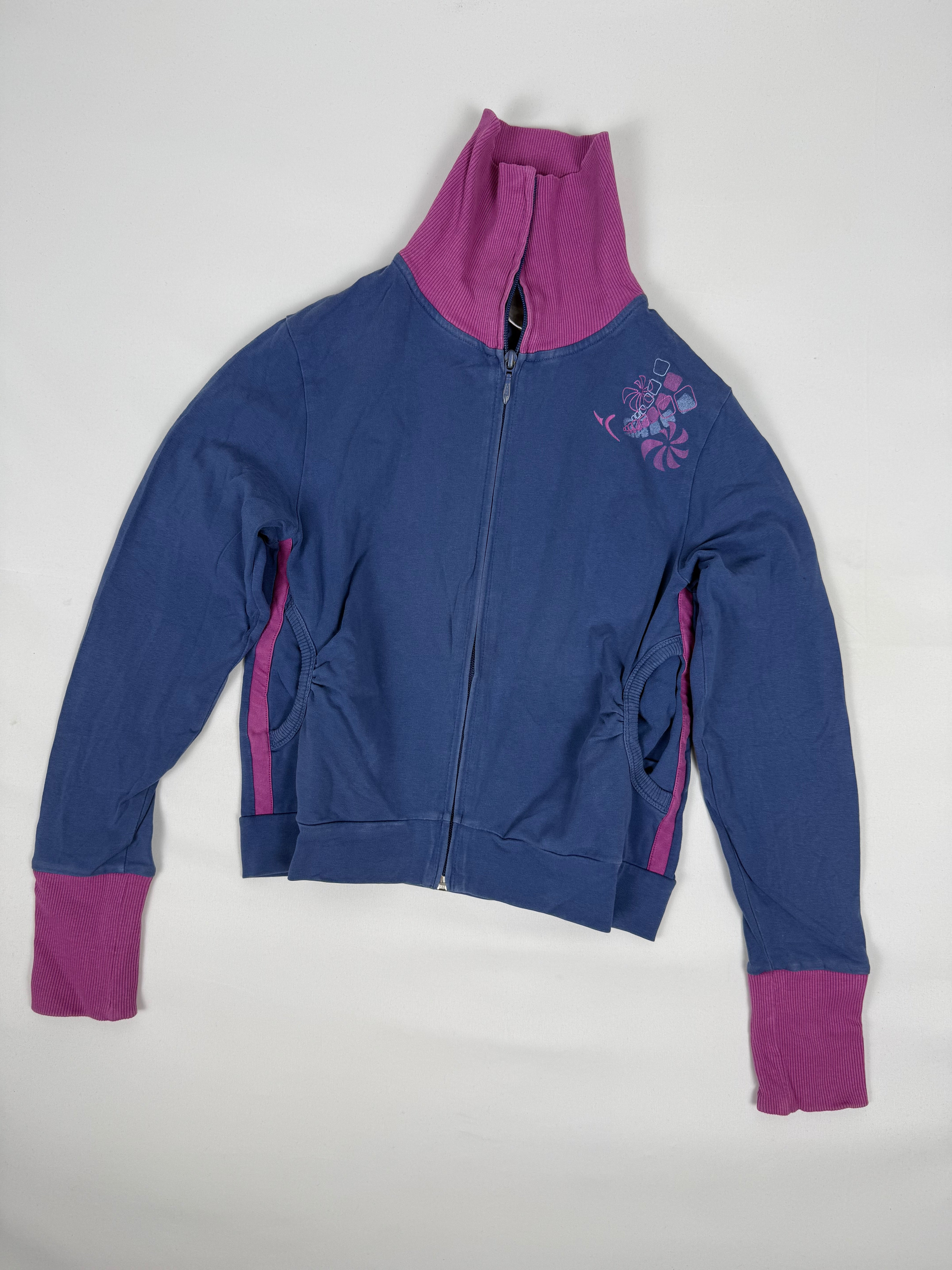 Purple graphic zip up sweatshirt (S)