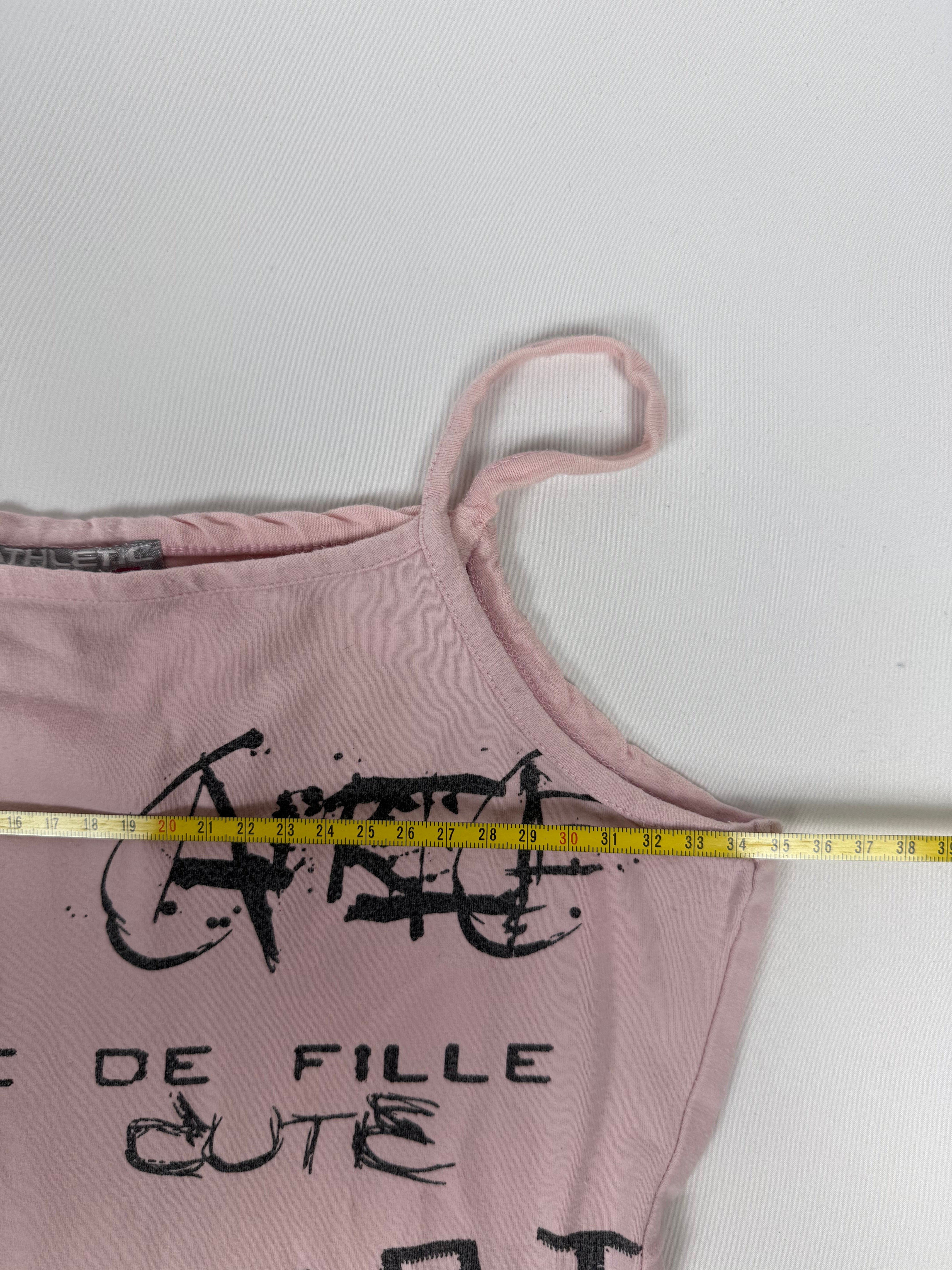 Baby pink graphic cami top (S)
