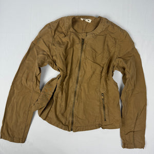 Beige 100% cotton biker jacket (L)