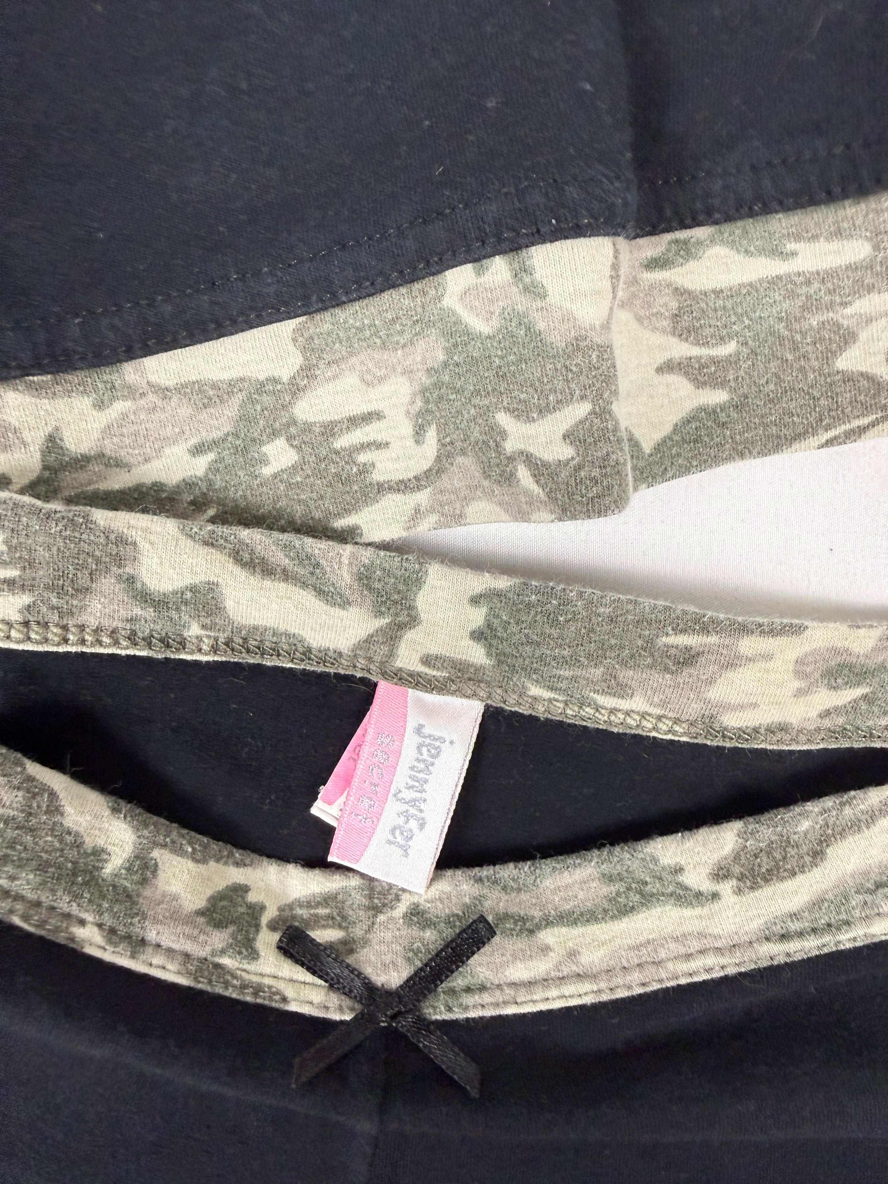 Black camo cotton top + shorty set (M)