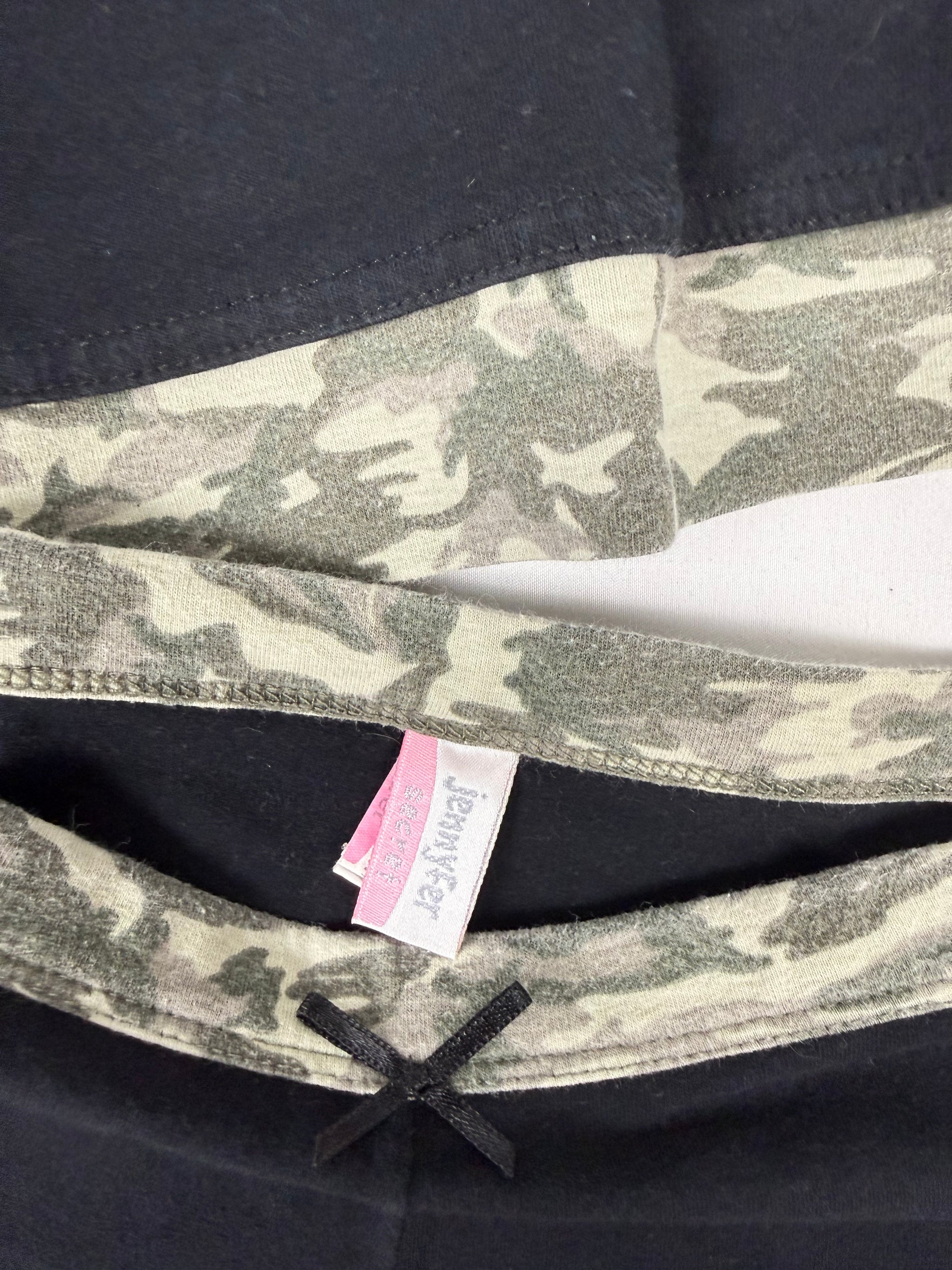 Black camo cotton top + shorty set (M)
