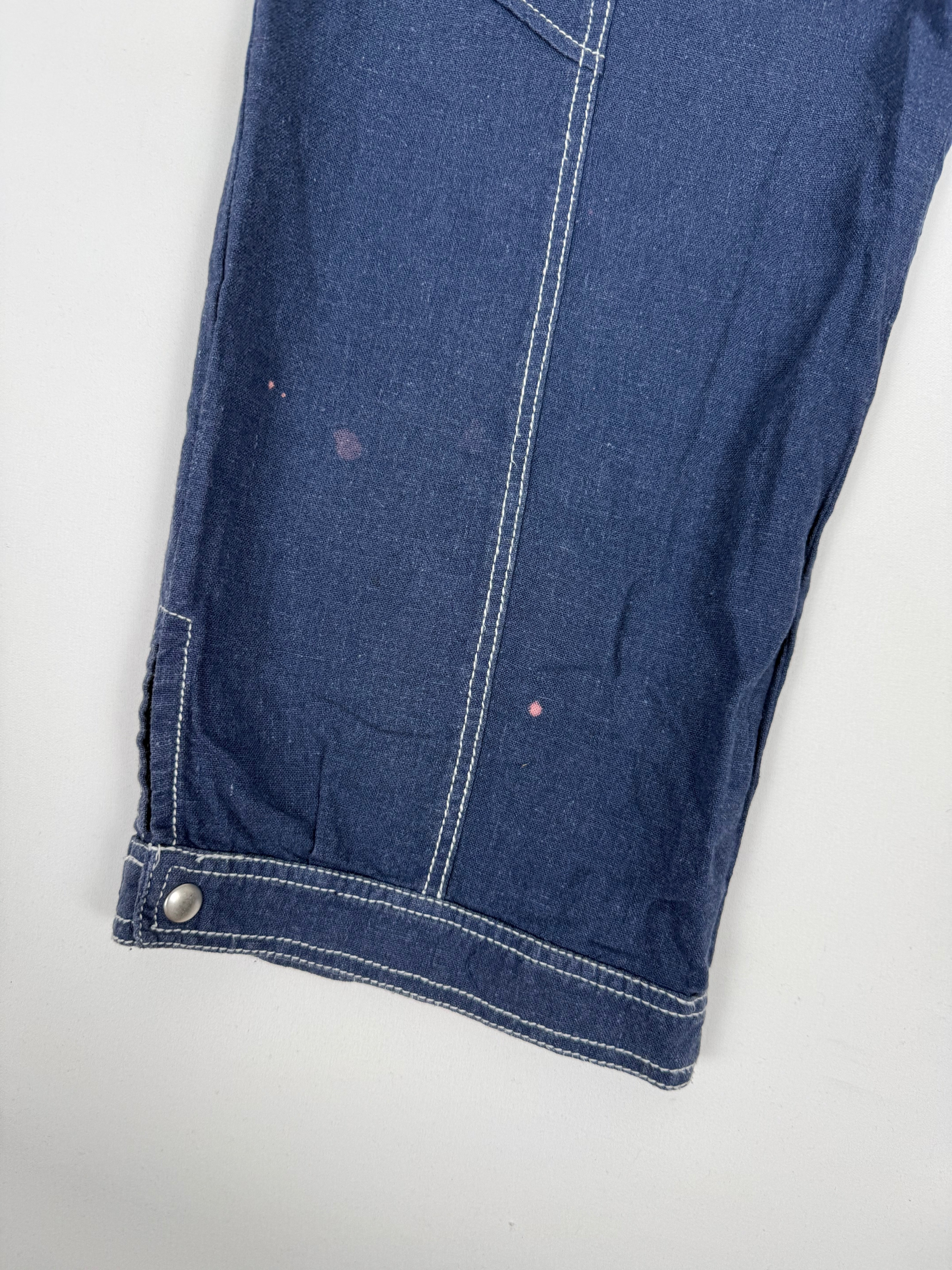Navy denim cargo capri pants (M)