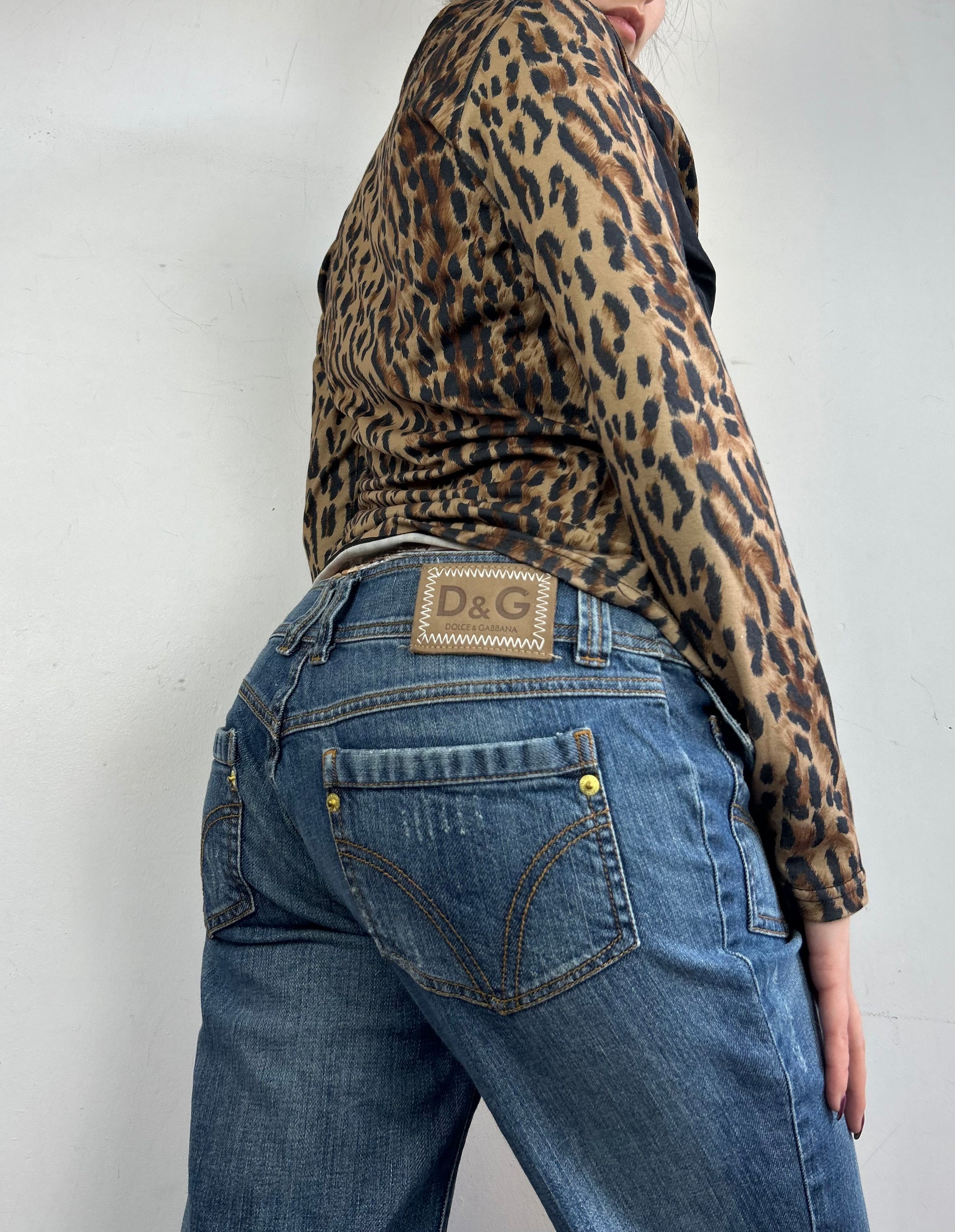 Panther print zip up office jacket (S/M)
