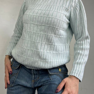 Baby blue tie up 100% cotton jumper (S)