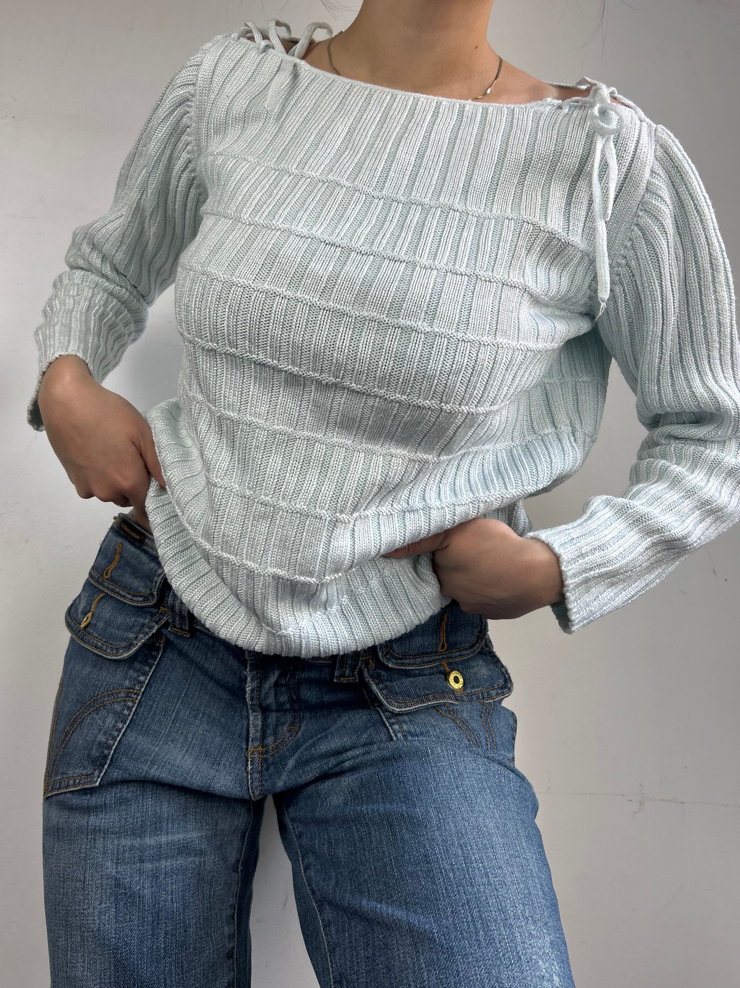 Baby blue lace up jumper (S/M)