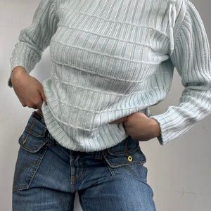 Baby blue tie up 100% cotton jumper (S)