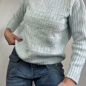 Baby blue tie up 100% cotton jumper (S)