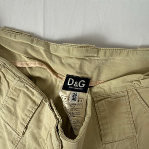 Beige cotton low rise bootcut flare pants (S)