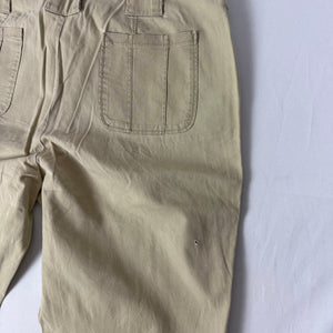 Beige cotton low rise bootcut flare pants (S)