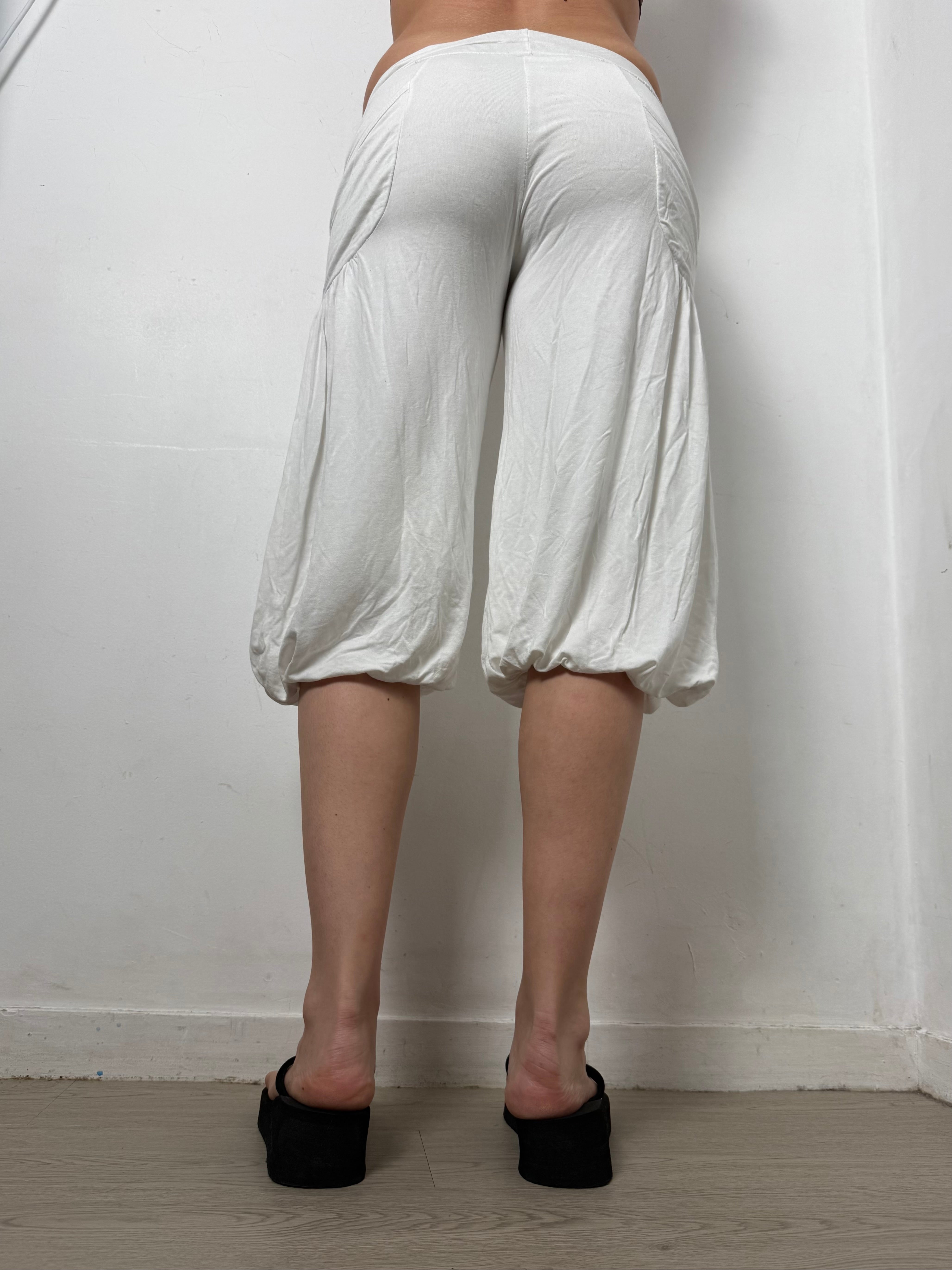 White sirwal joggers capri pants (XS)