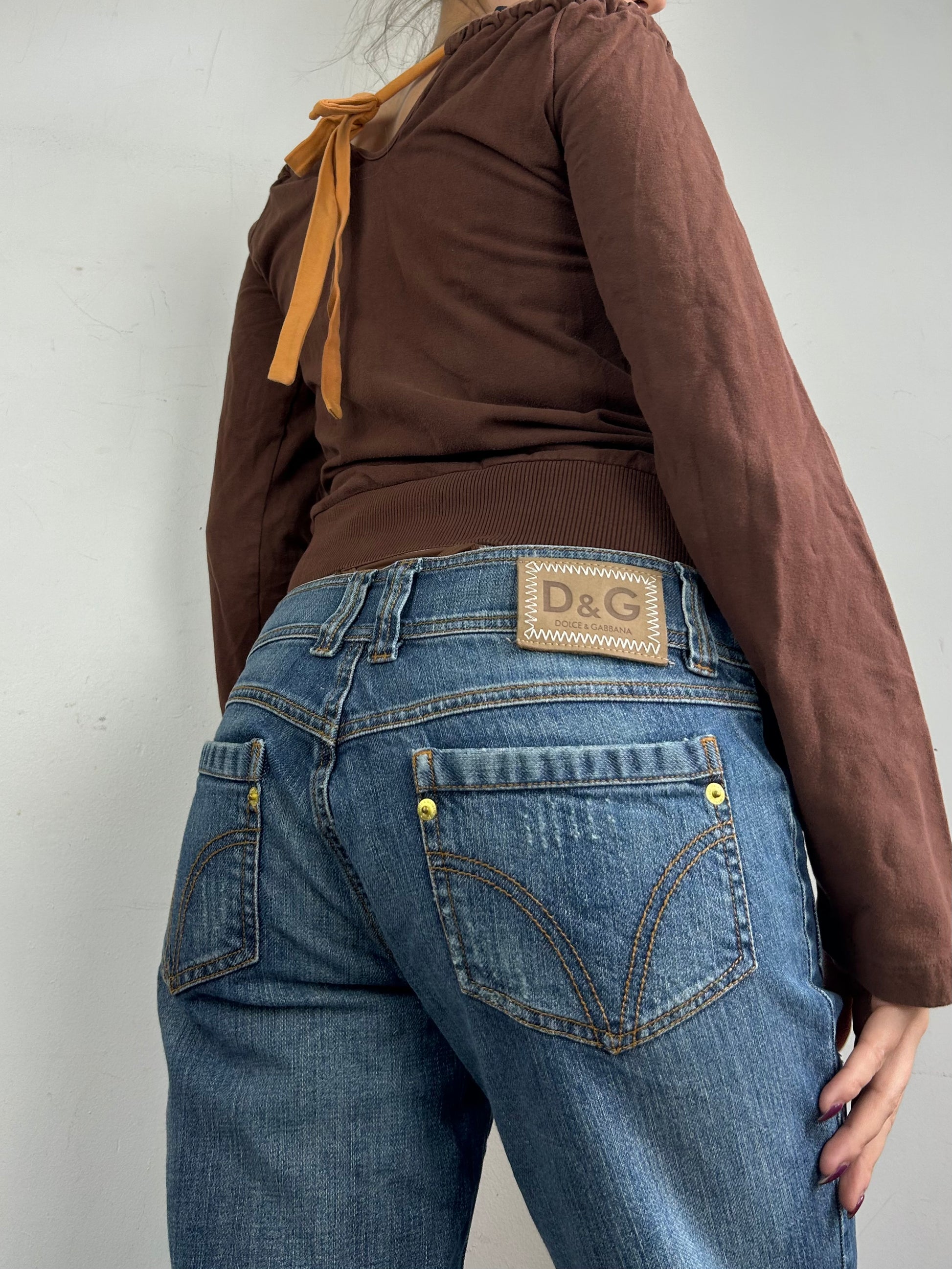 Brown bardot long sleeves top (S/M)