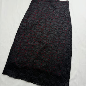 Black lace low rise maxi skirt (XS/S)