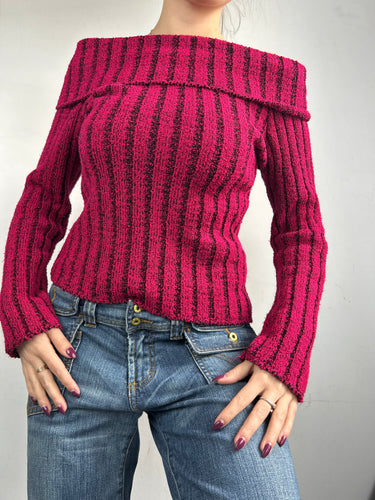 Red turtleneck jumper (S)