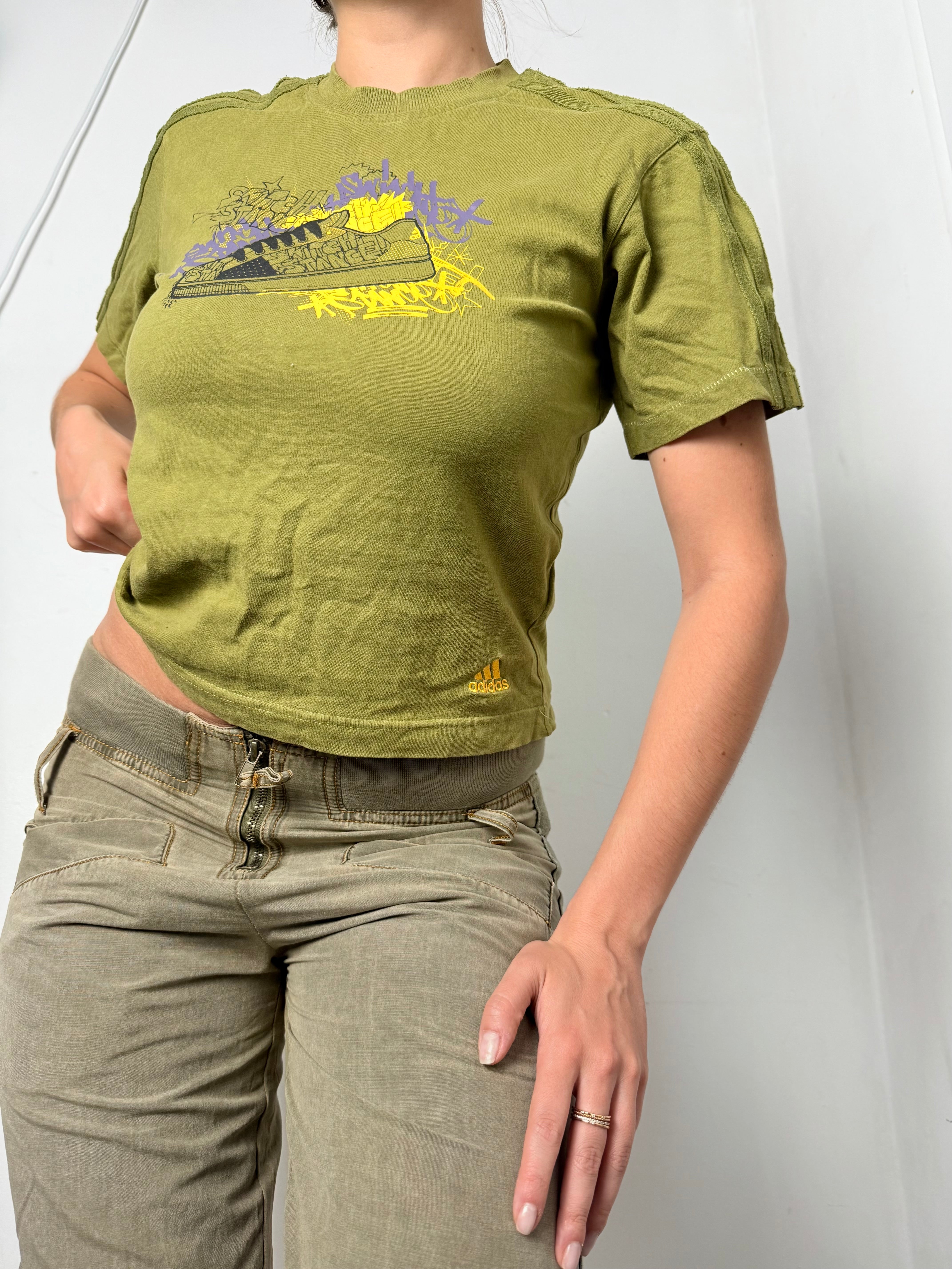 Khaki logo cotton tee (S)