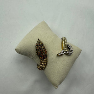 Vintage rhinestones gold snake bangle bracelet
