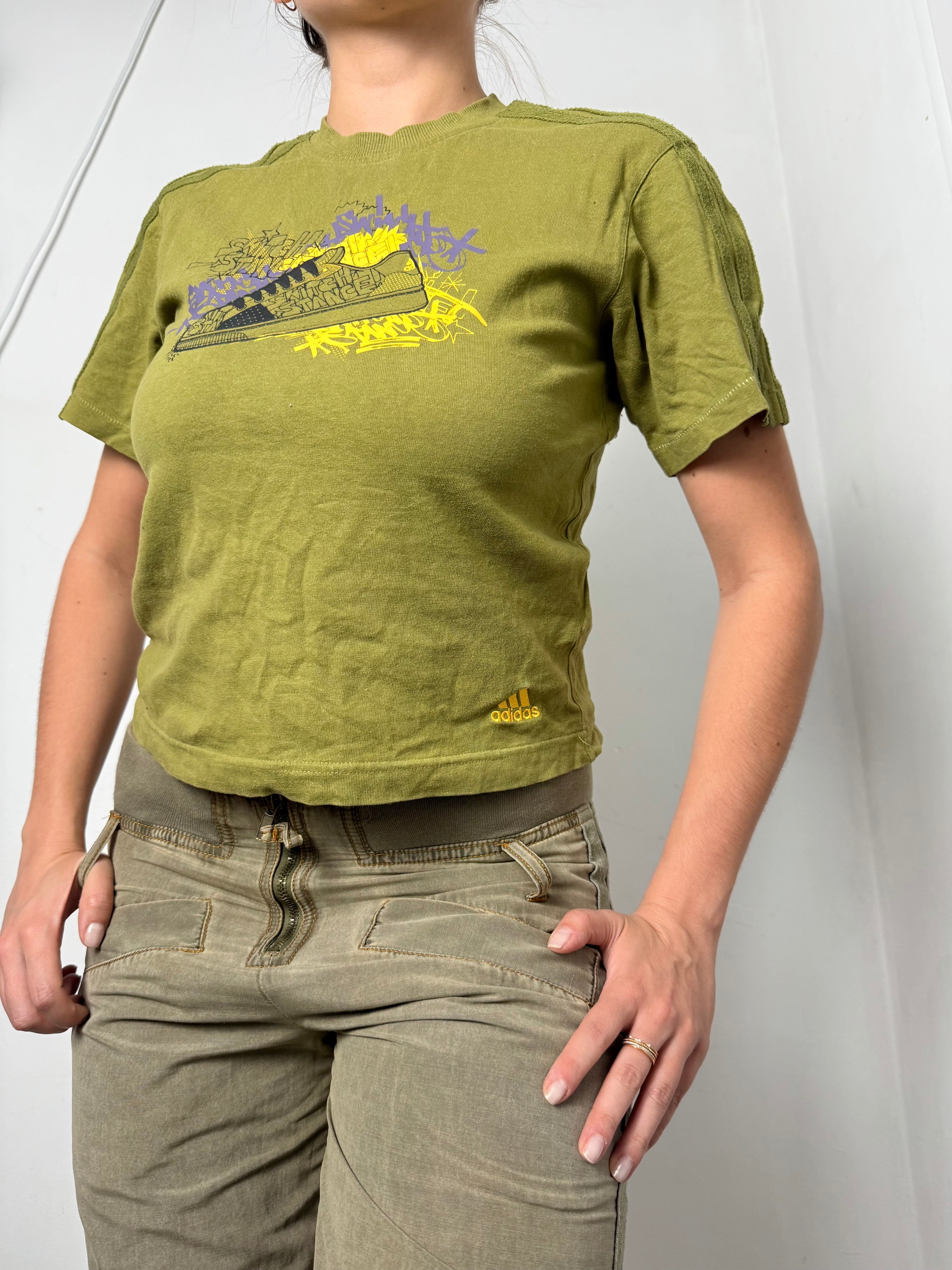 Khaki logo cotton tee (S)