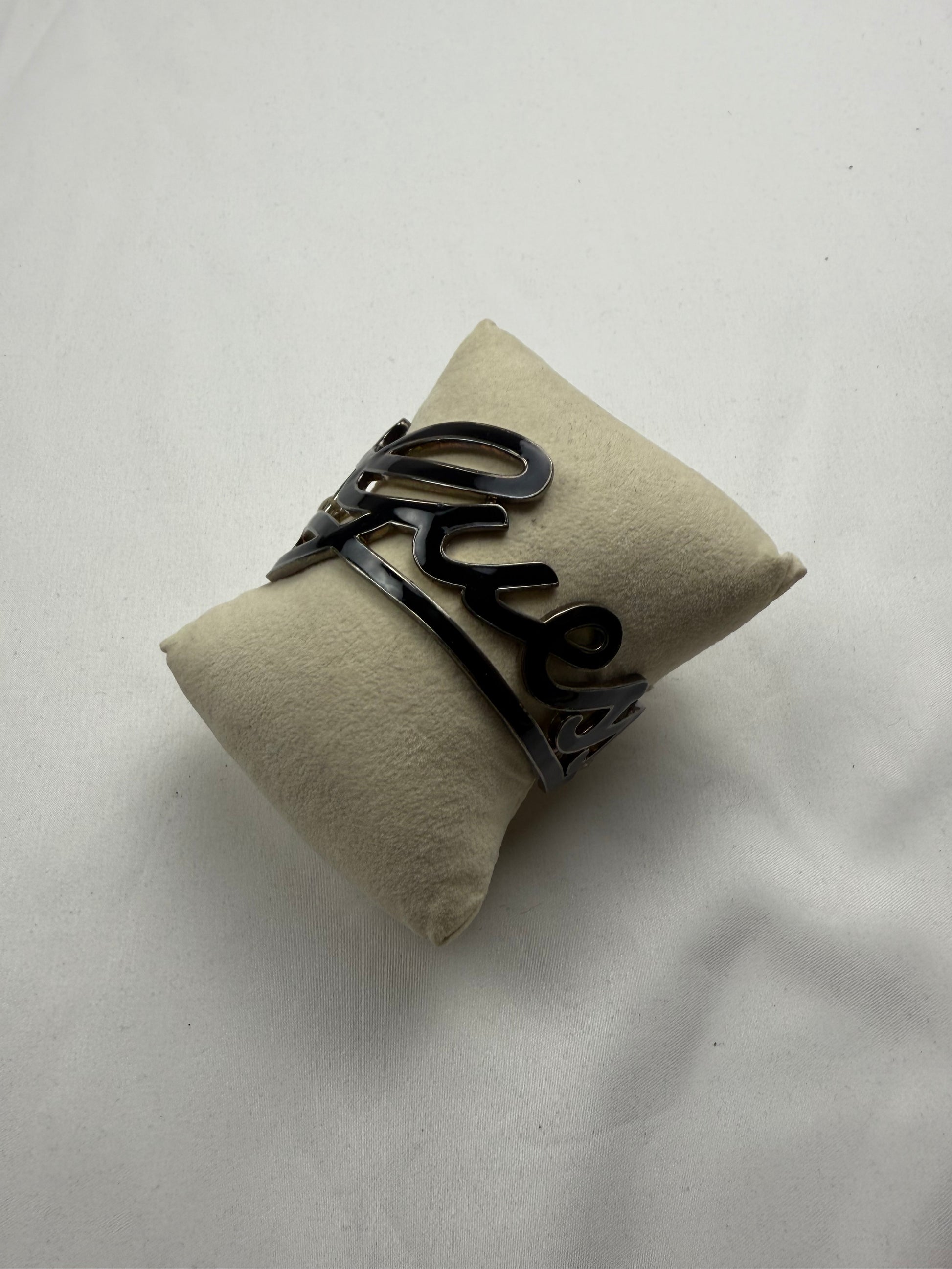 Black & gold stainless steel pearls bracelet