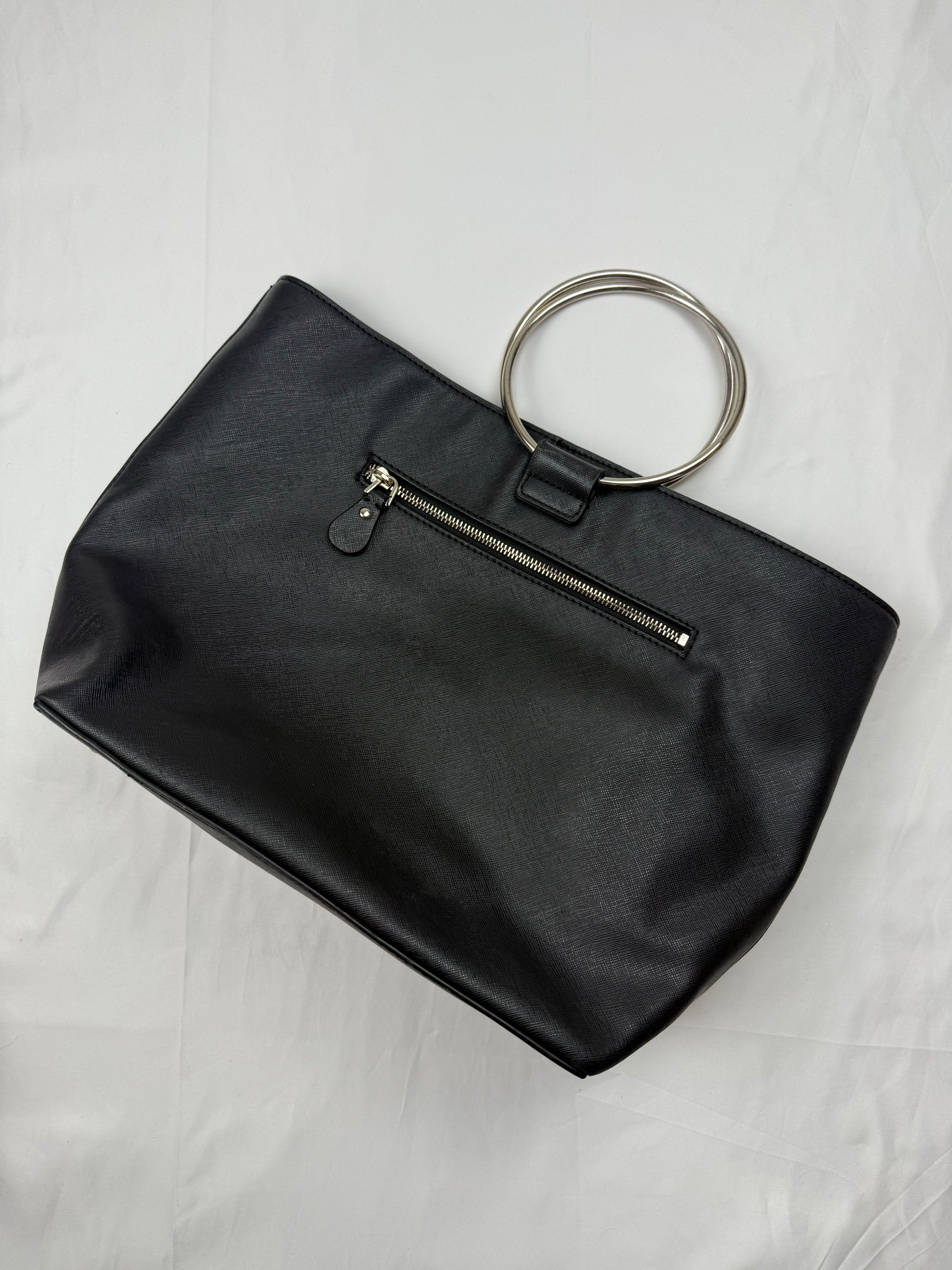 Black hoops handbag (40x28cm)