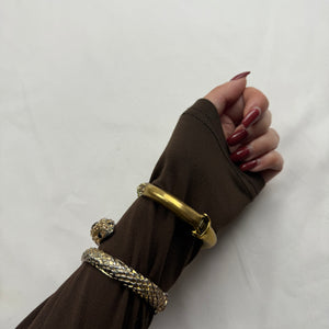 Vintage rhinestones gold snake bangle bracelet