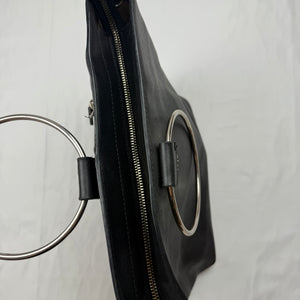 Black hoops handbag (40x28cm)