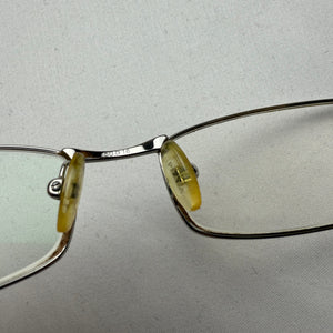 Beige logo 2000s office siren glasses (with prescription)