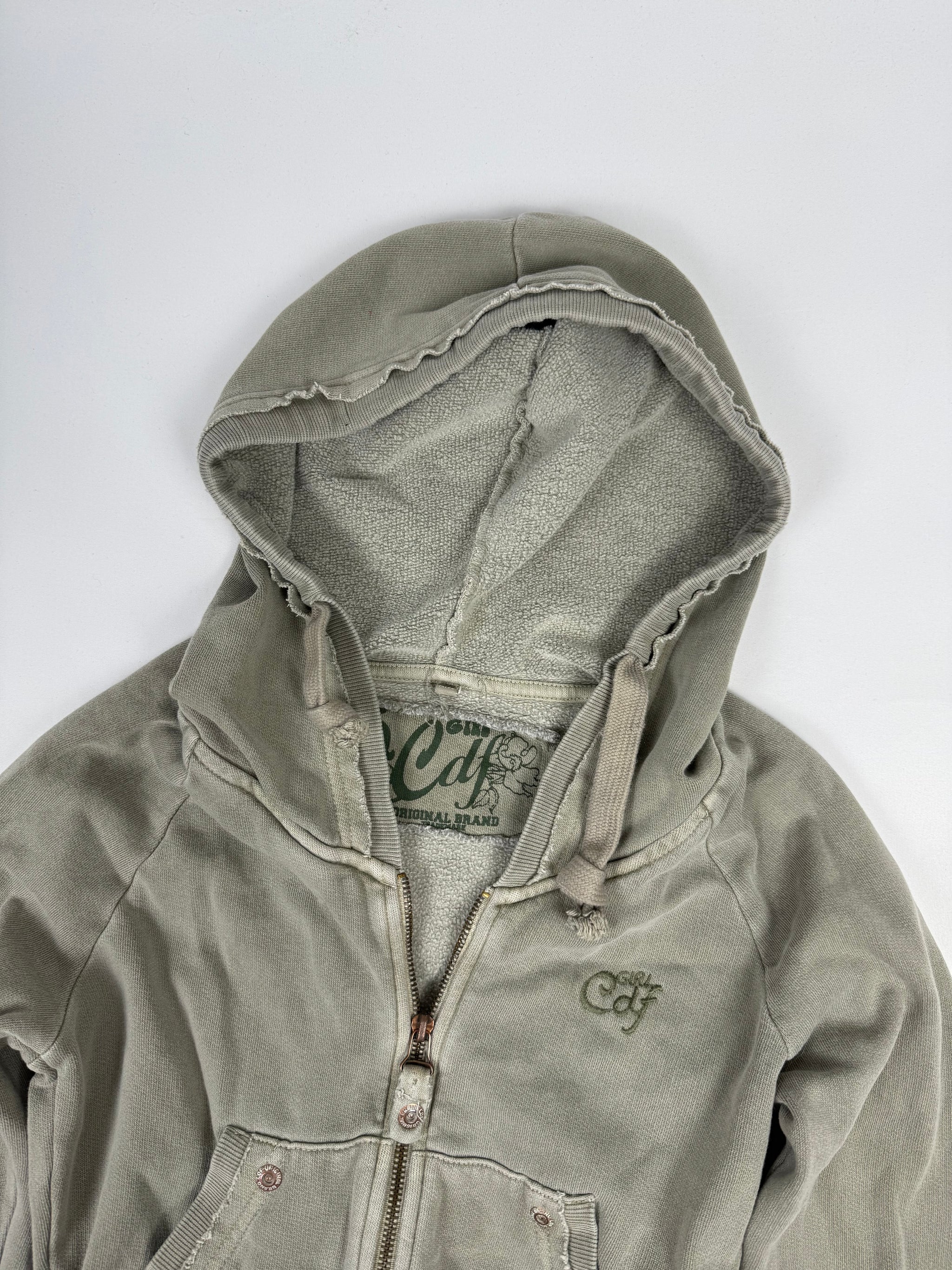 Khaki zip up hoodie (S)