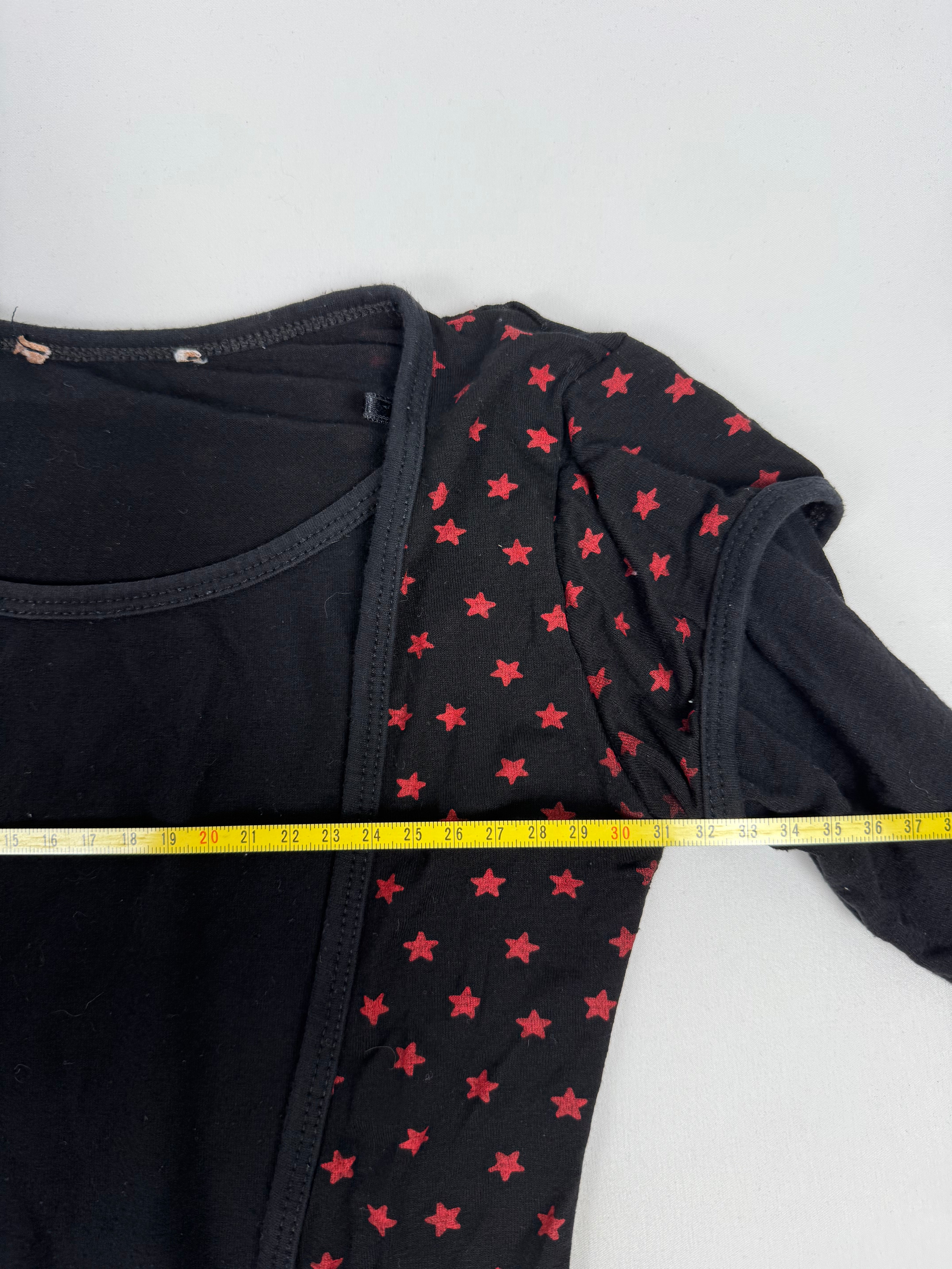 Black stars print long sleeves top (XS)