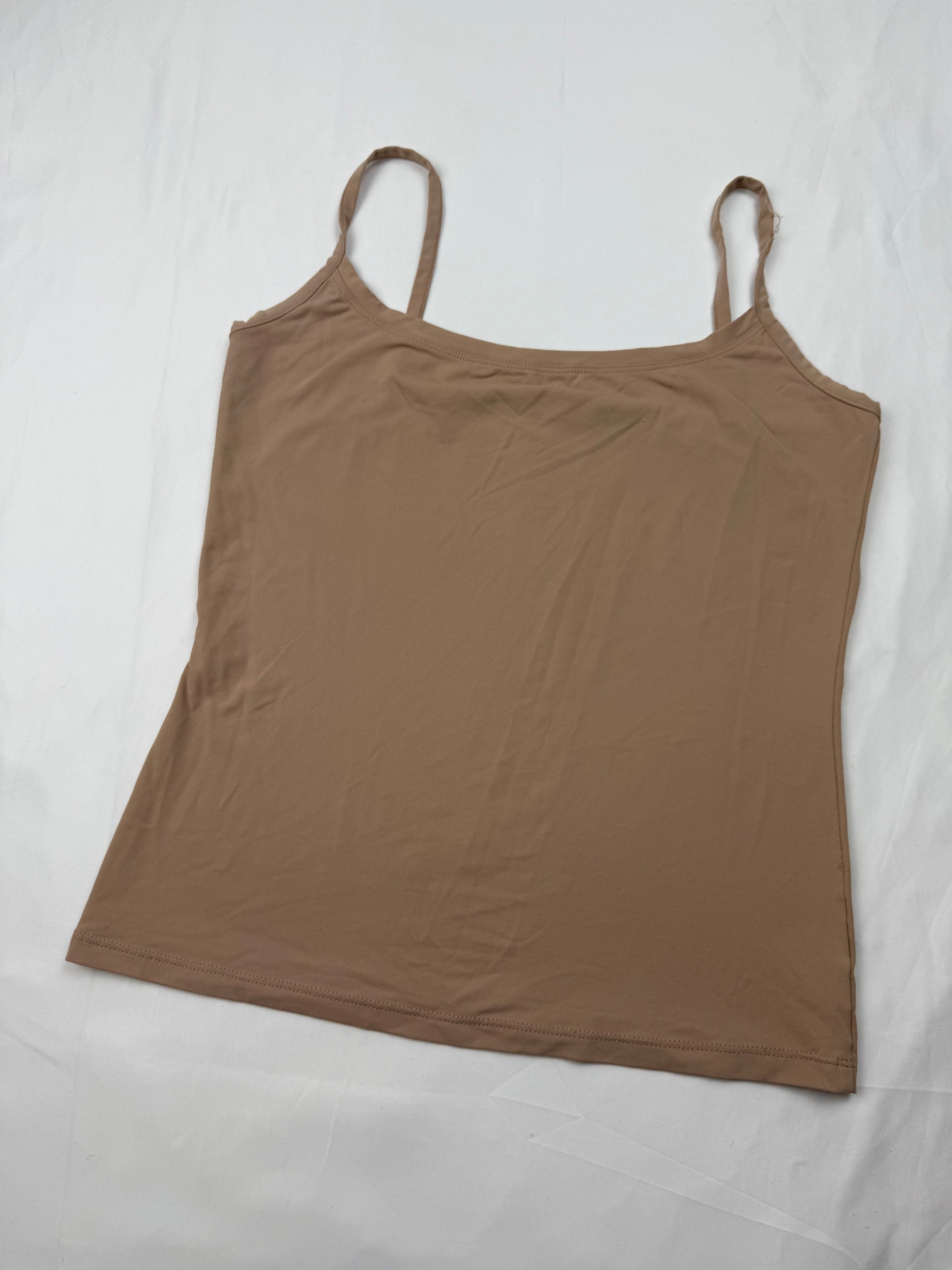 Beige lycra tight fit cami top (S/M)