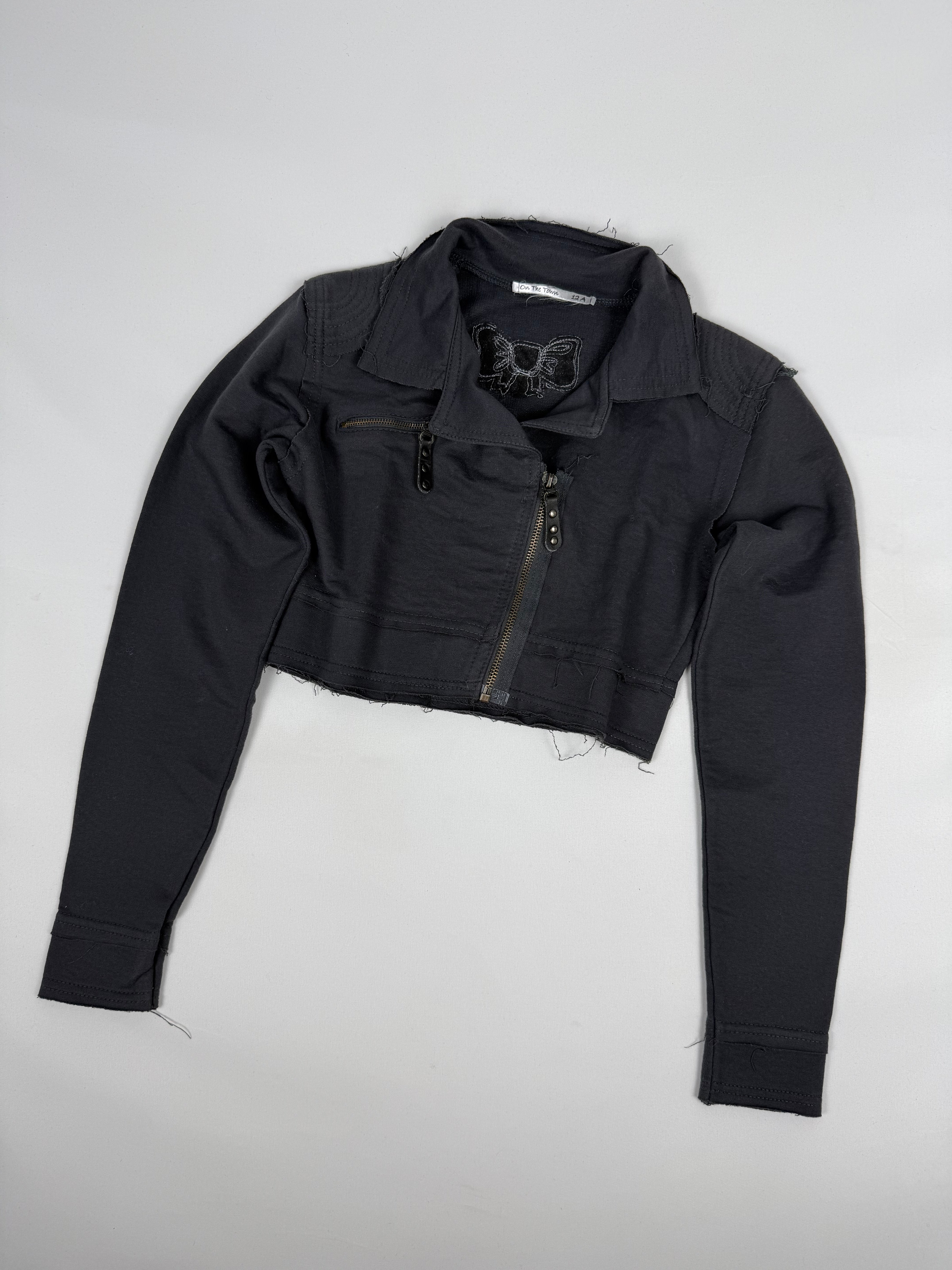 Navy zip up long sleeves top (XS)