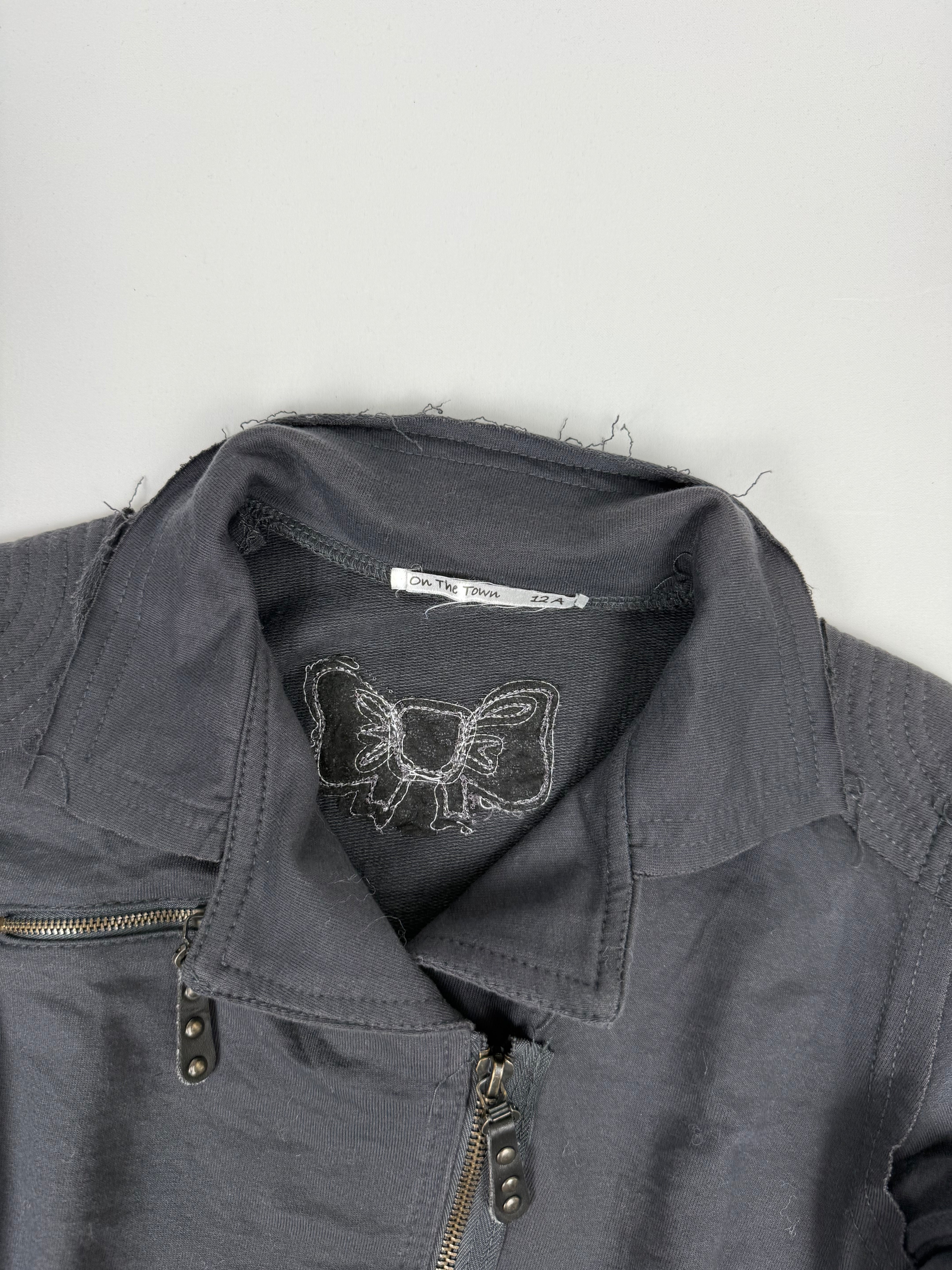 Navy zip up long sleeves top (XS)