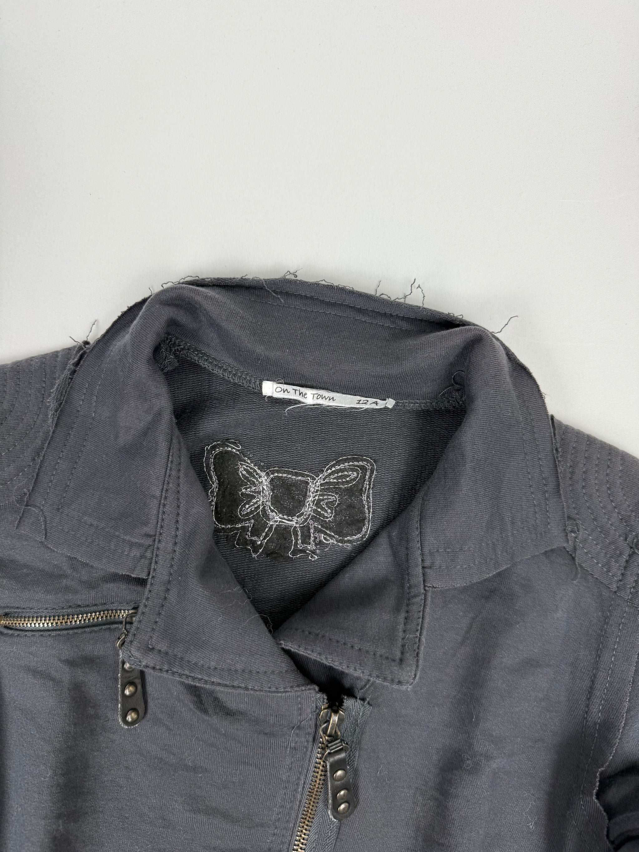 Navy zip up long sleeves top (XS)