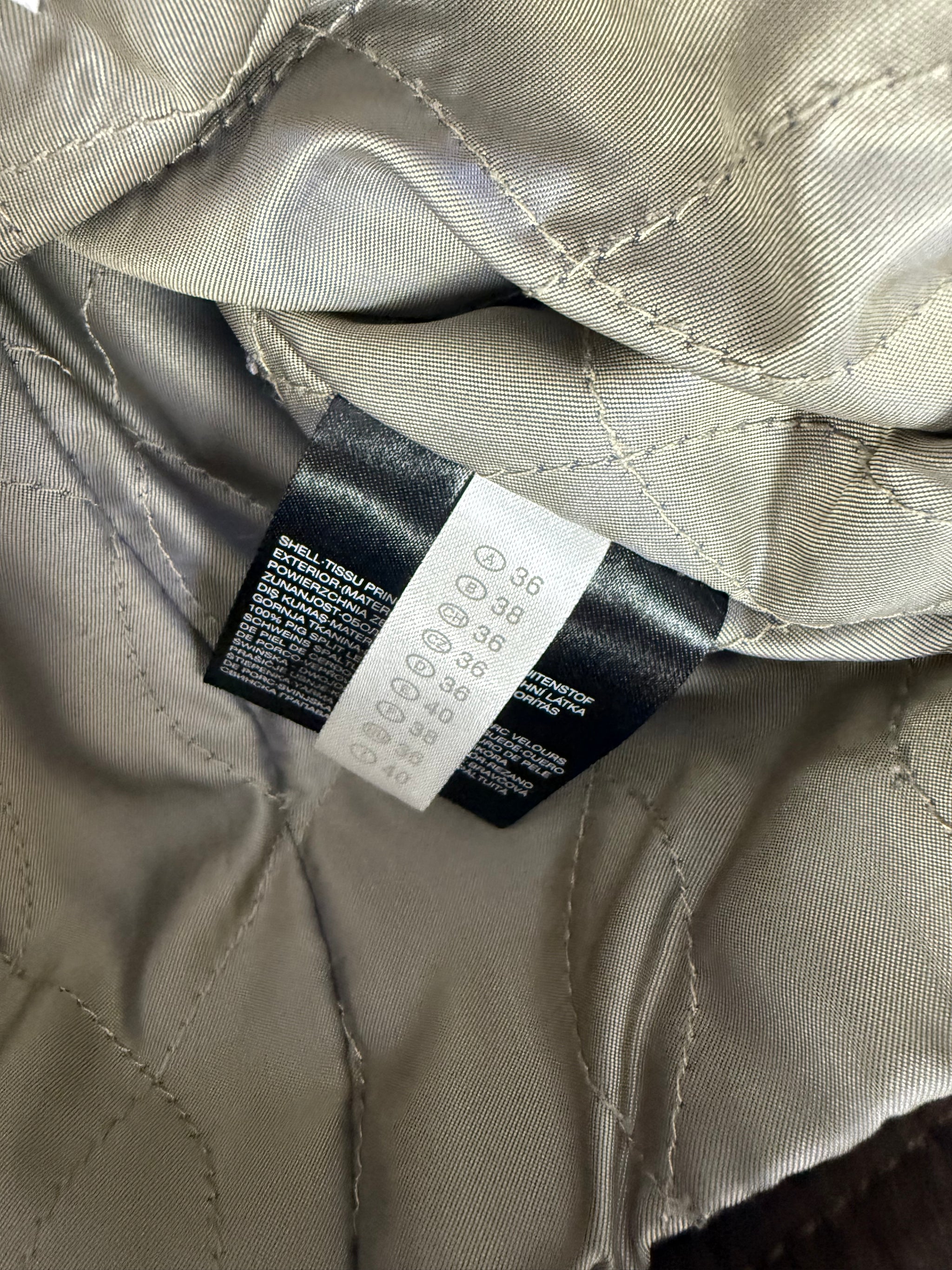 Brown real suede leather biker jacket (S)