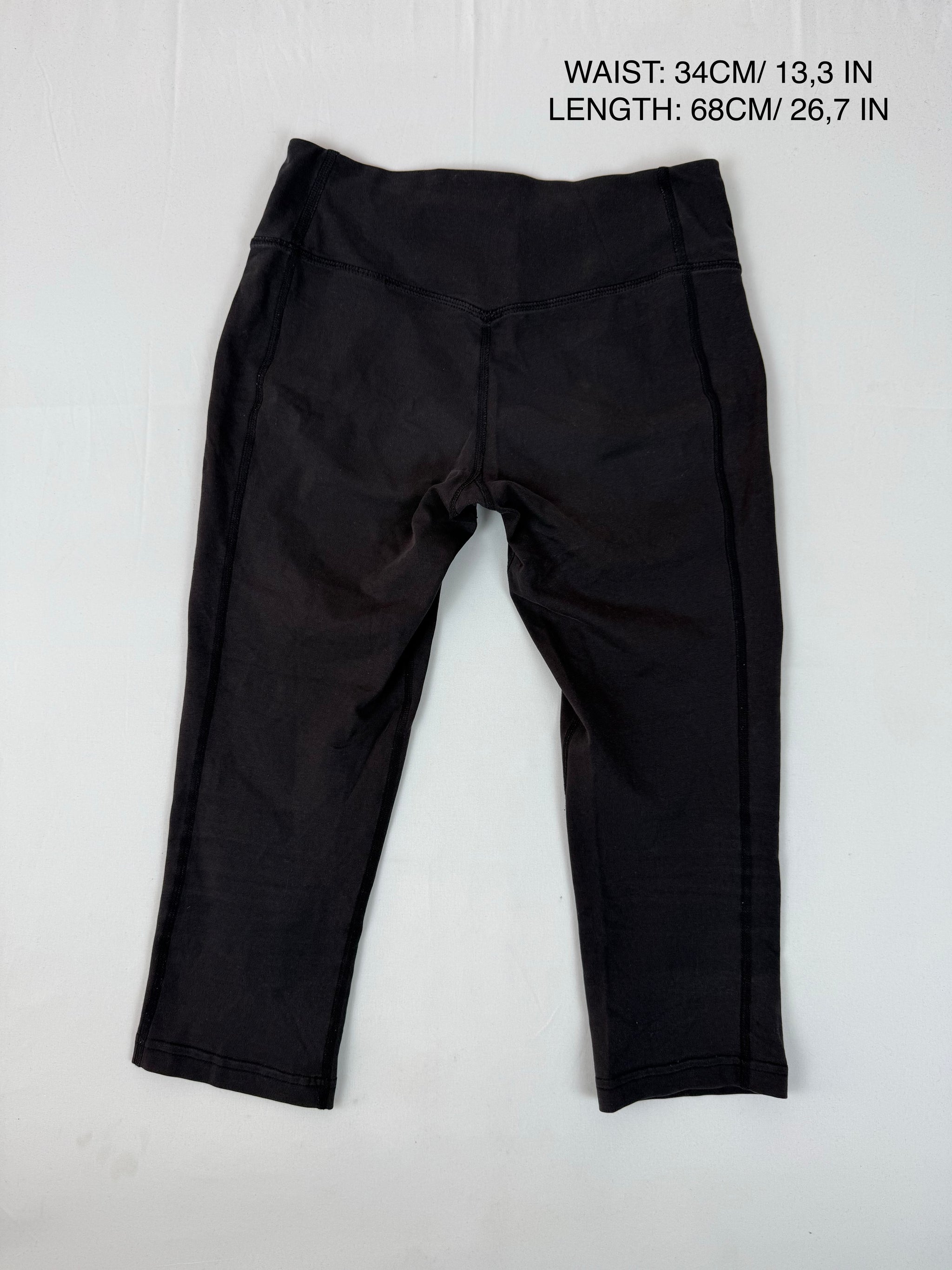 Black activewear low waist capri leggings pants (S)