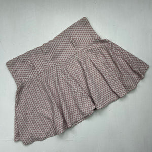 Beige polka dots low rise mini pleated skirt (S)