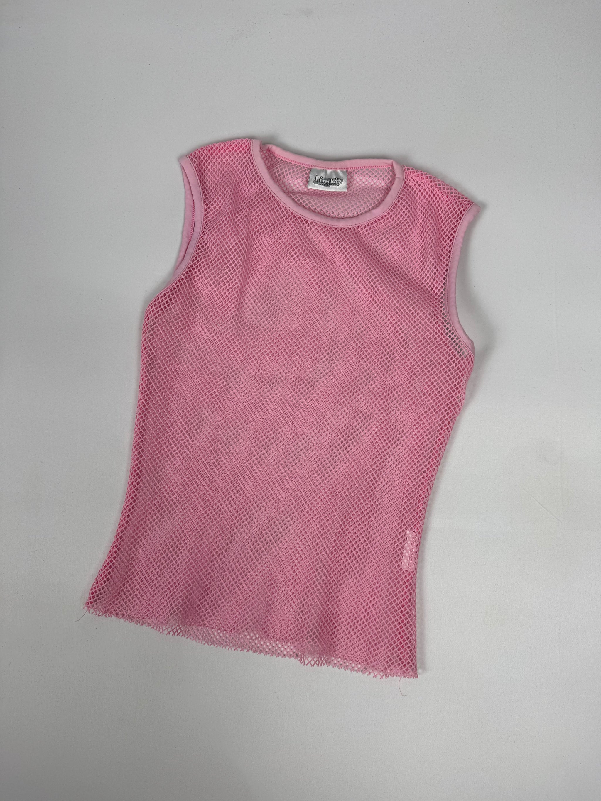 Baby pink fishnet top (S)