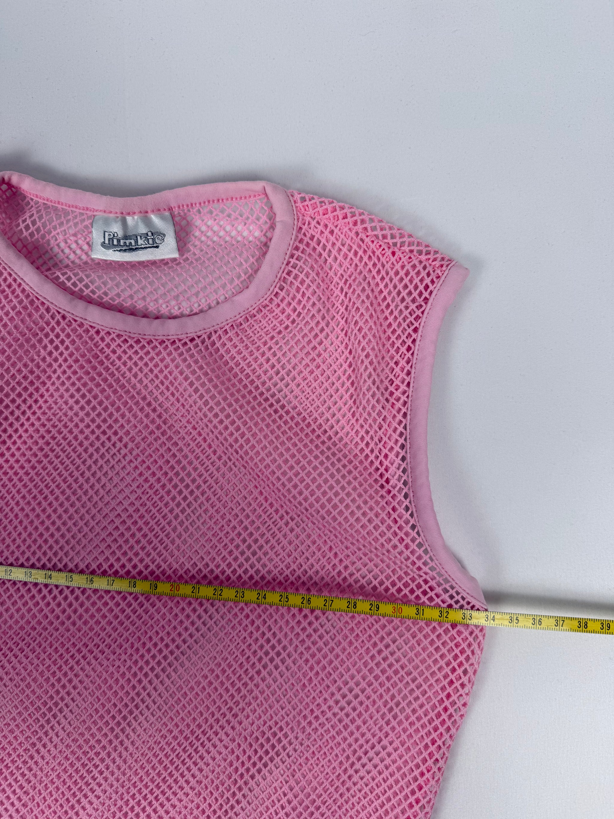 Baby pink fishnet top (S)