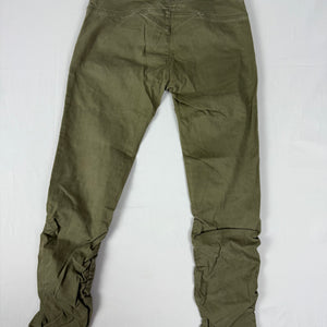 Khaki denim low rise ruched skinny pants (S)