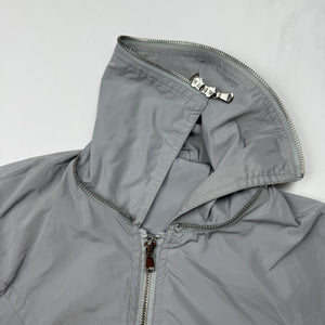 Grey windbreaker zip up biker jacket (XL)