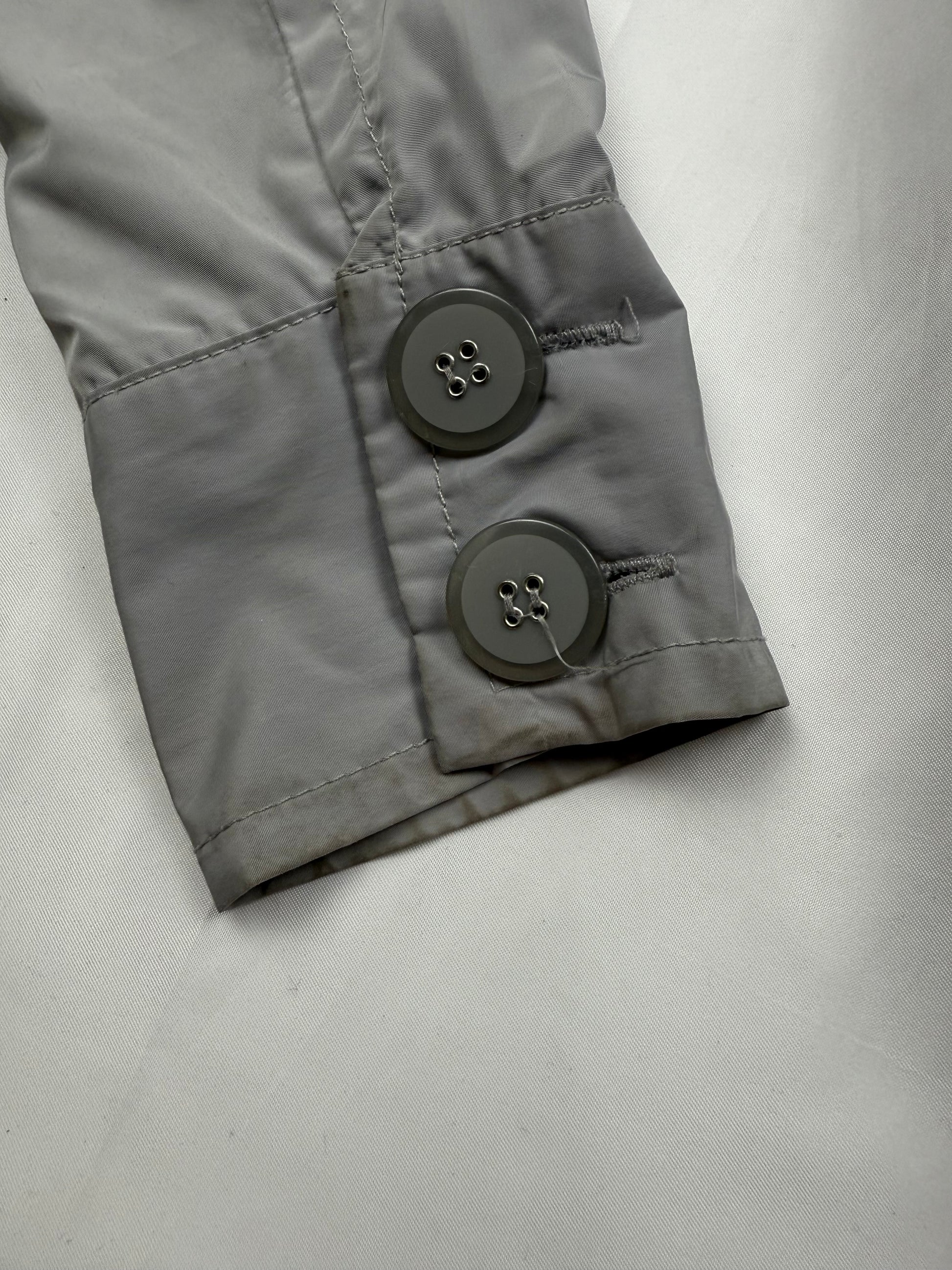 Grey windbreaker zip up biker jacket (XL)