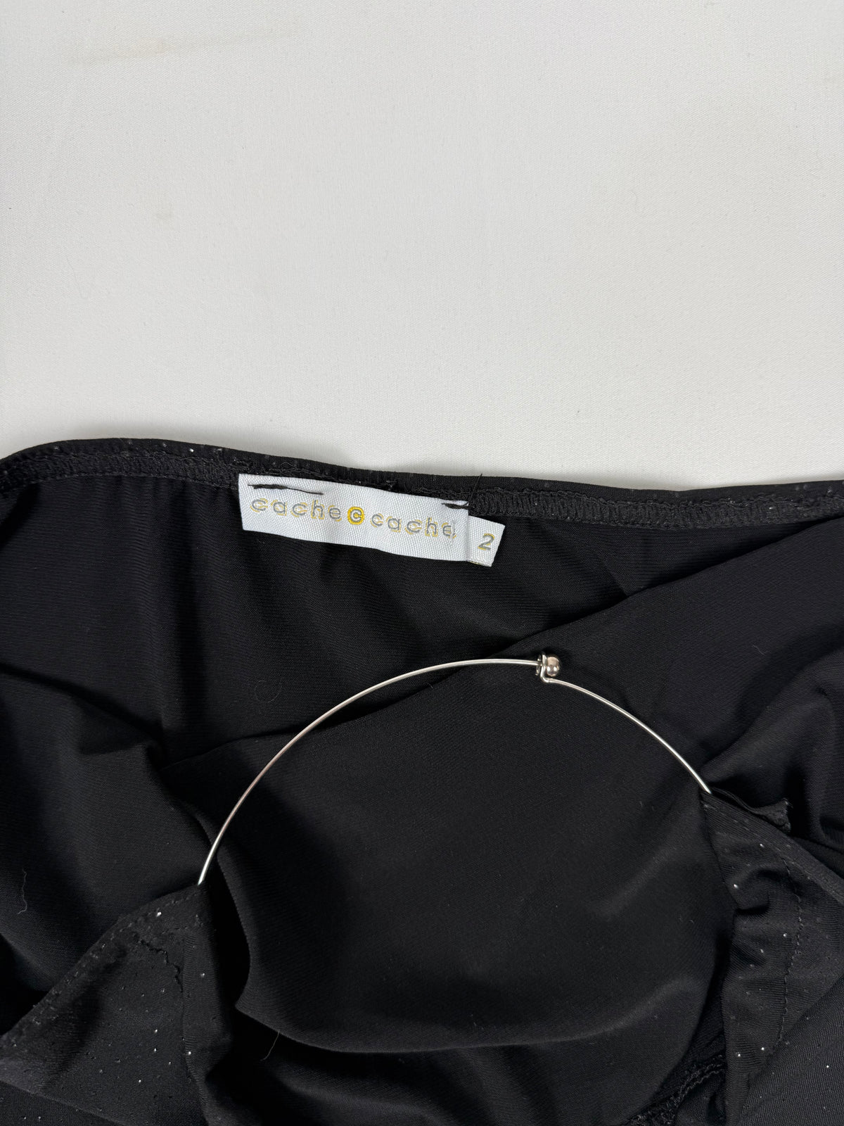 Black halter top with silver ring (M)