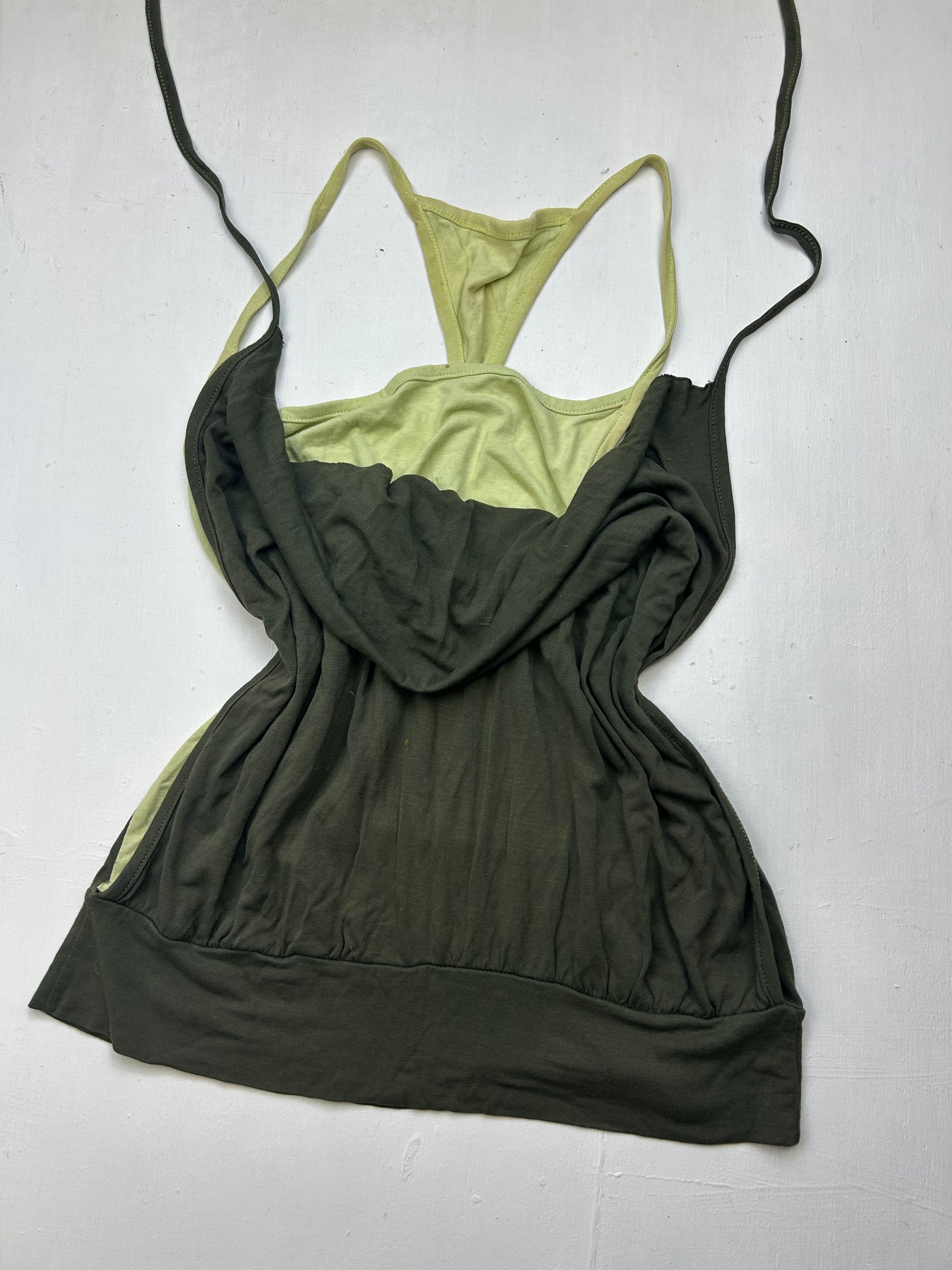 Khaki  graphic halter top (S)