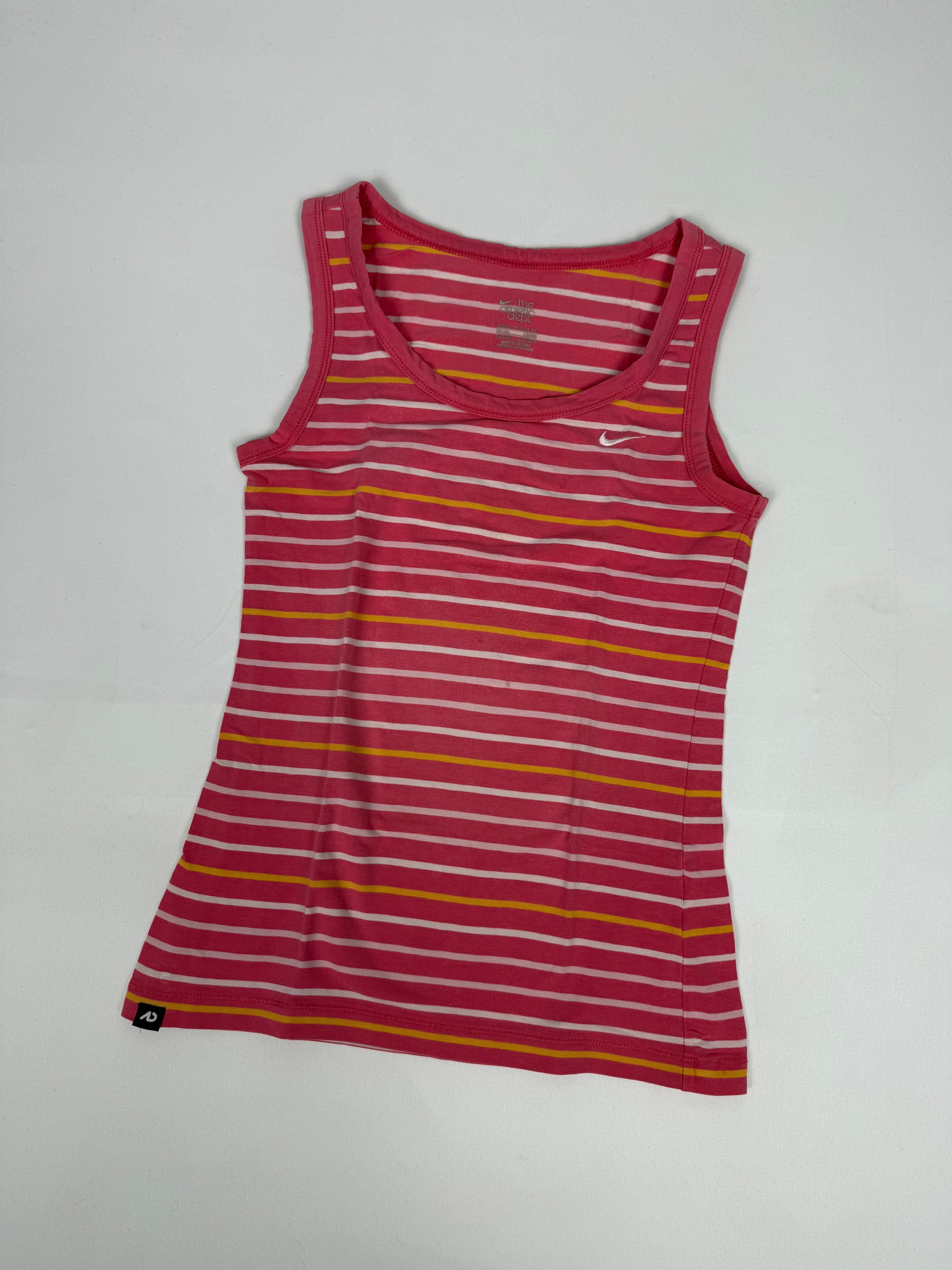 Pink striped tank top (S)