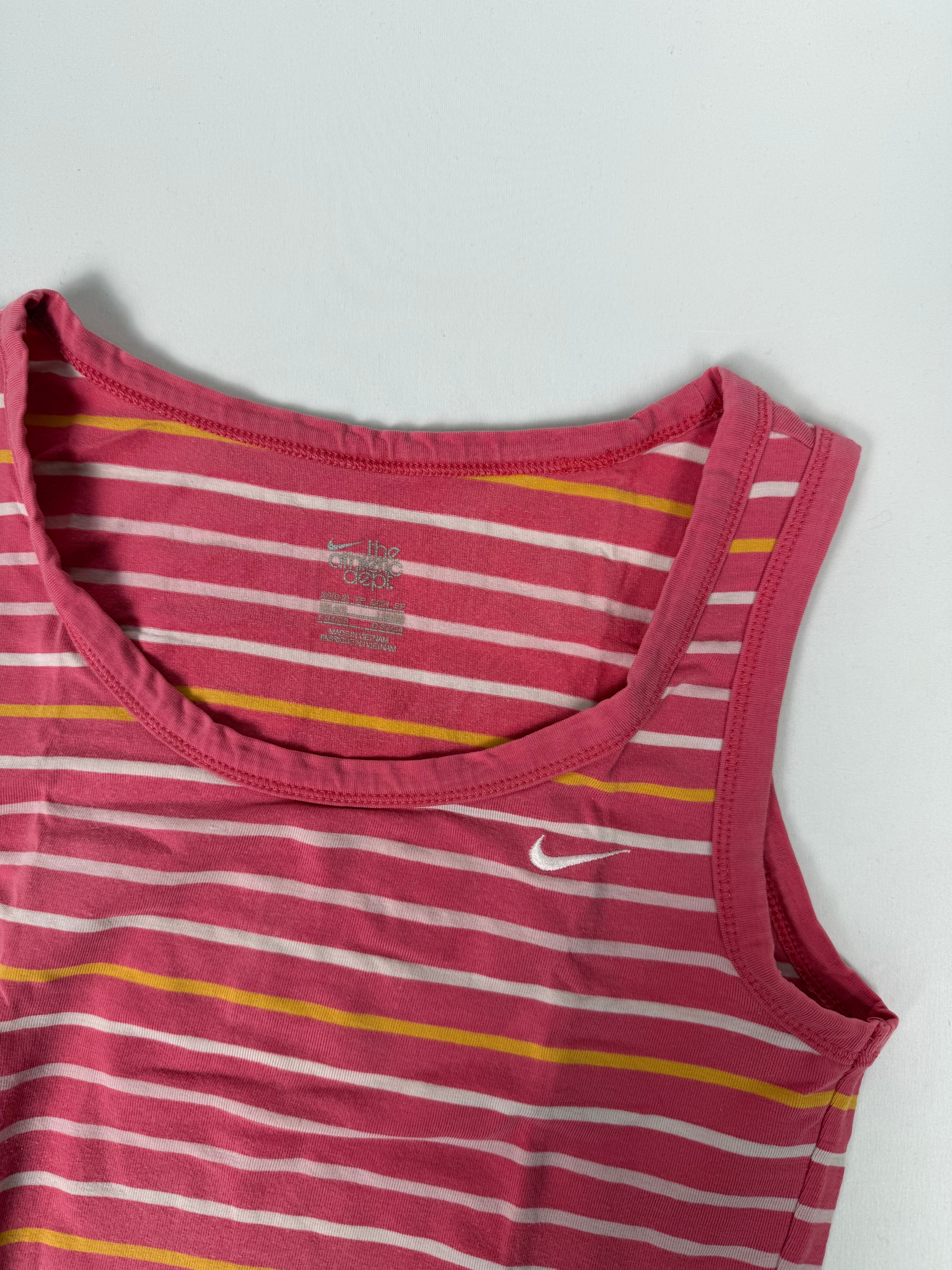 Pink striped tank top (S)