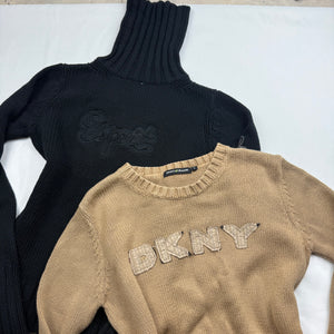 Beige spell out logo cotton jumper (S/M)