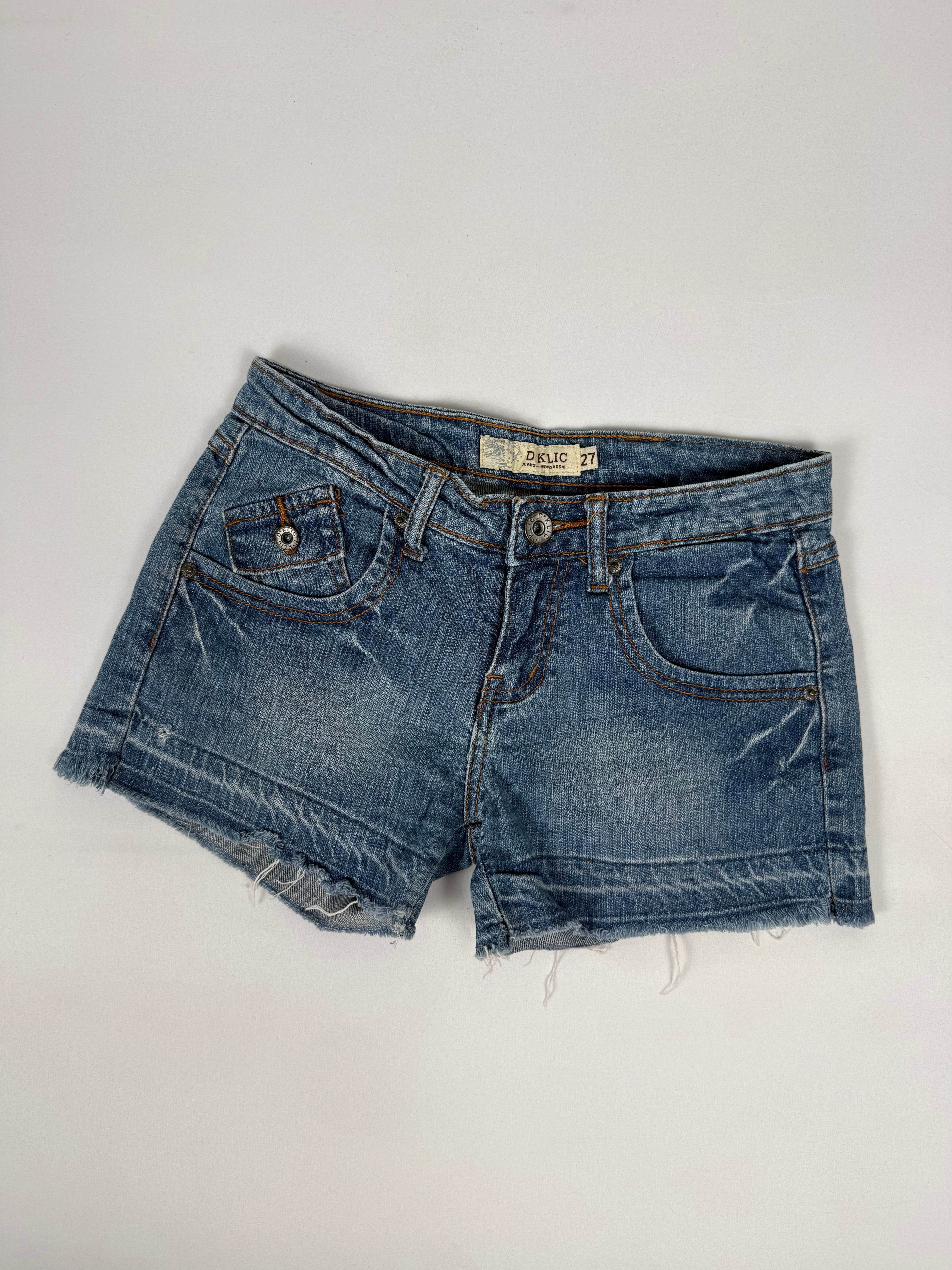 Blue denim mini short (S)