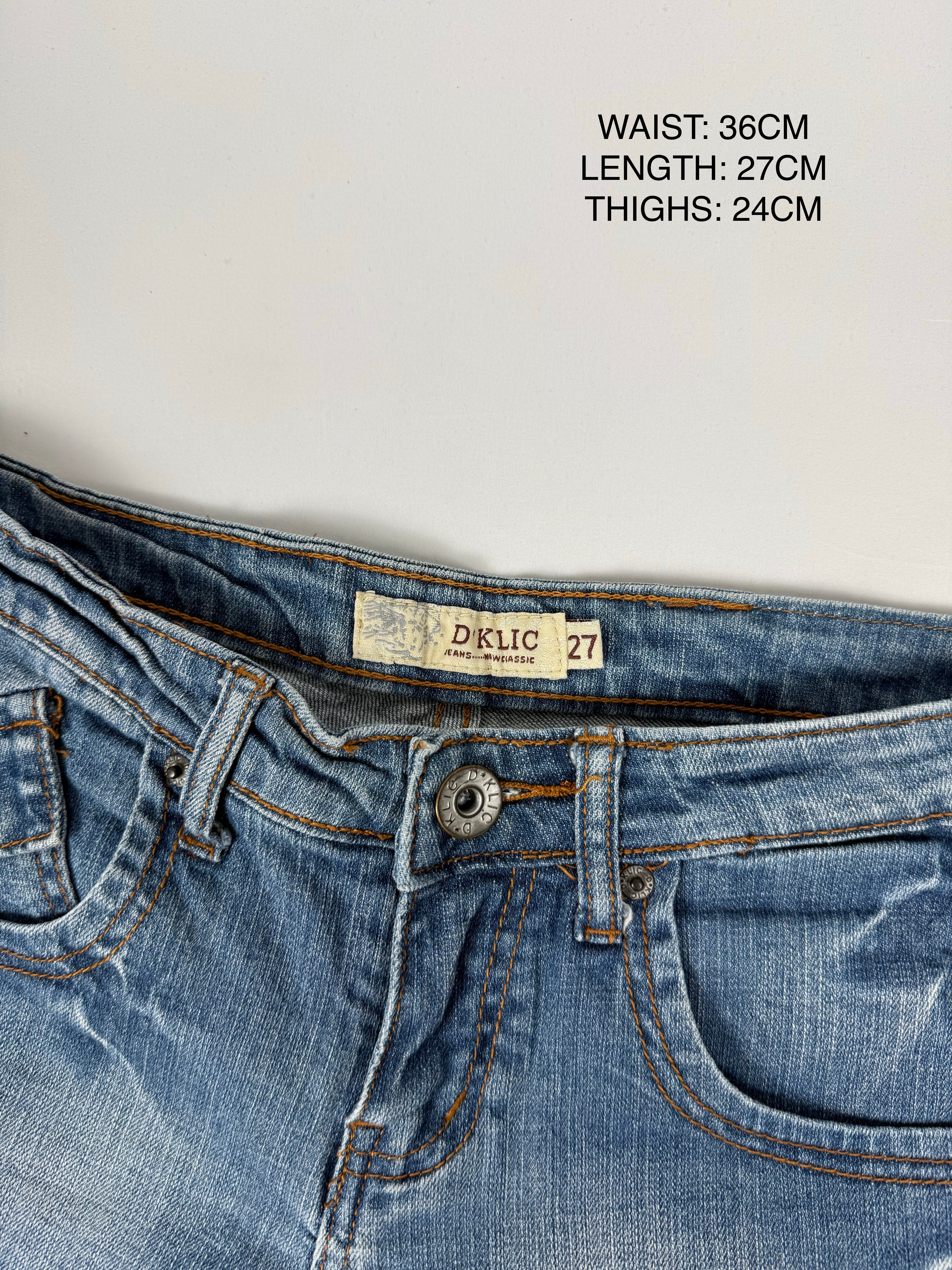 Blue denim mini short (S)