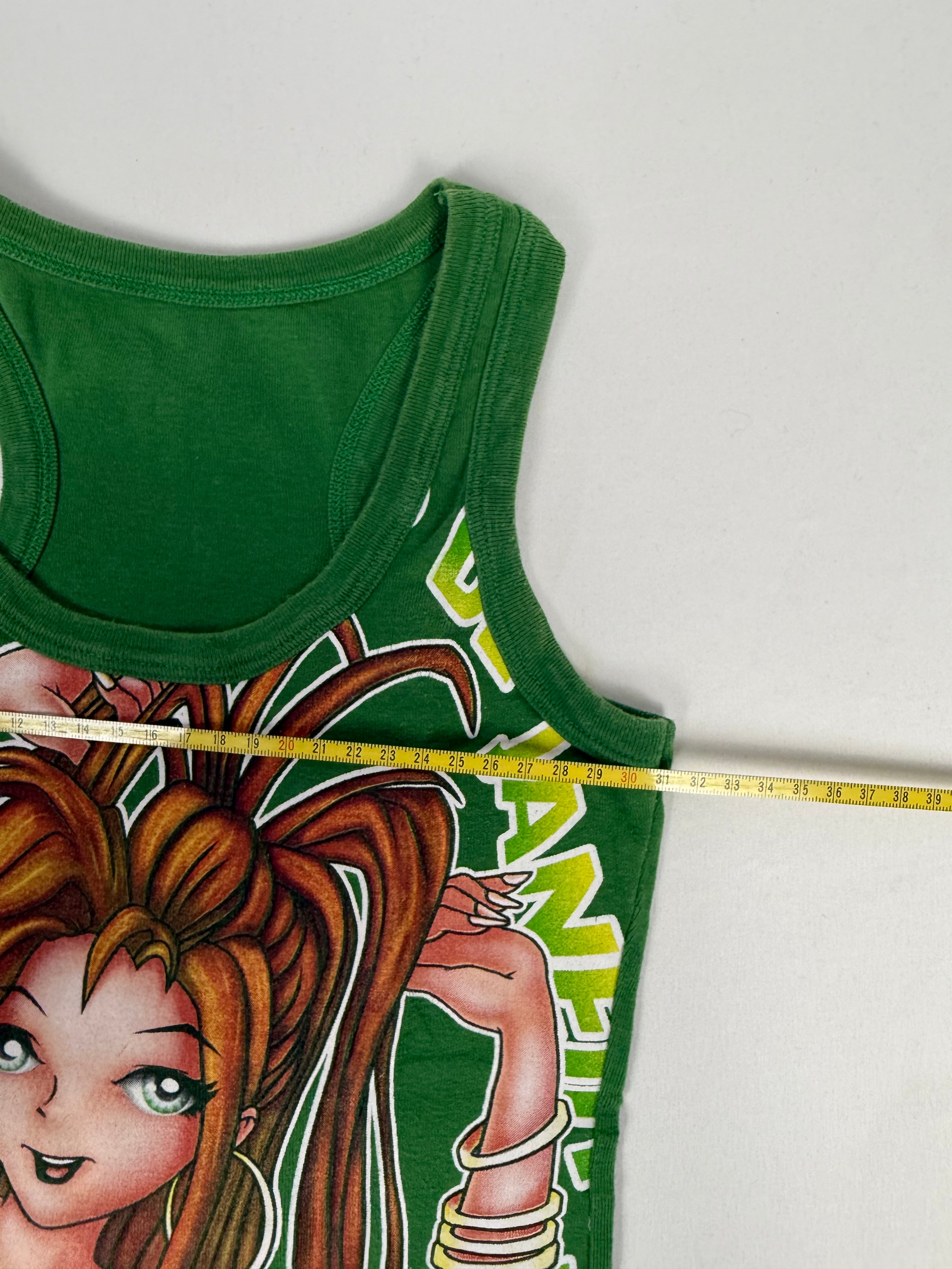 Green graphic Brazil tank top (XS)