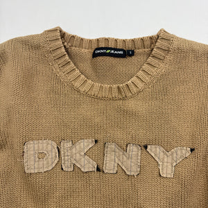 Beige spell out logo cotton jumper (S/M)