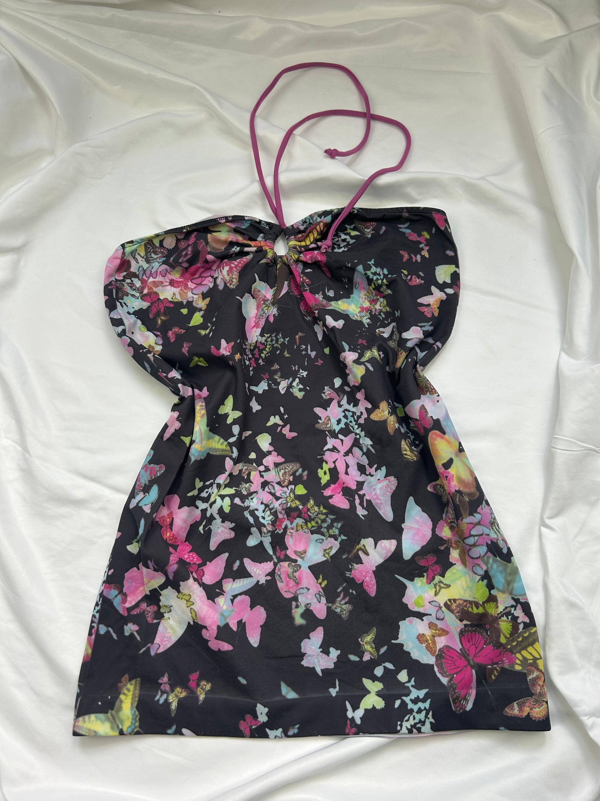Graphic floral halter top (S/M)