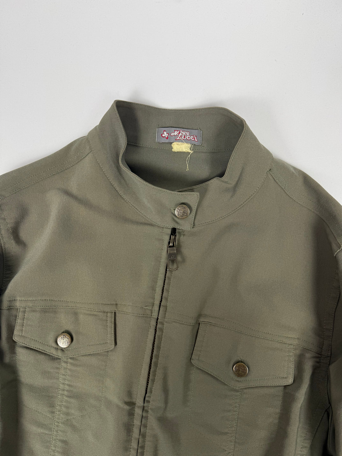 Veste ajustée 100 % coton kaki (L)